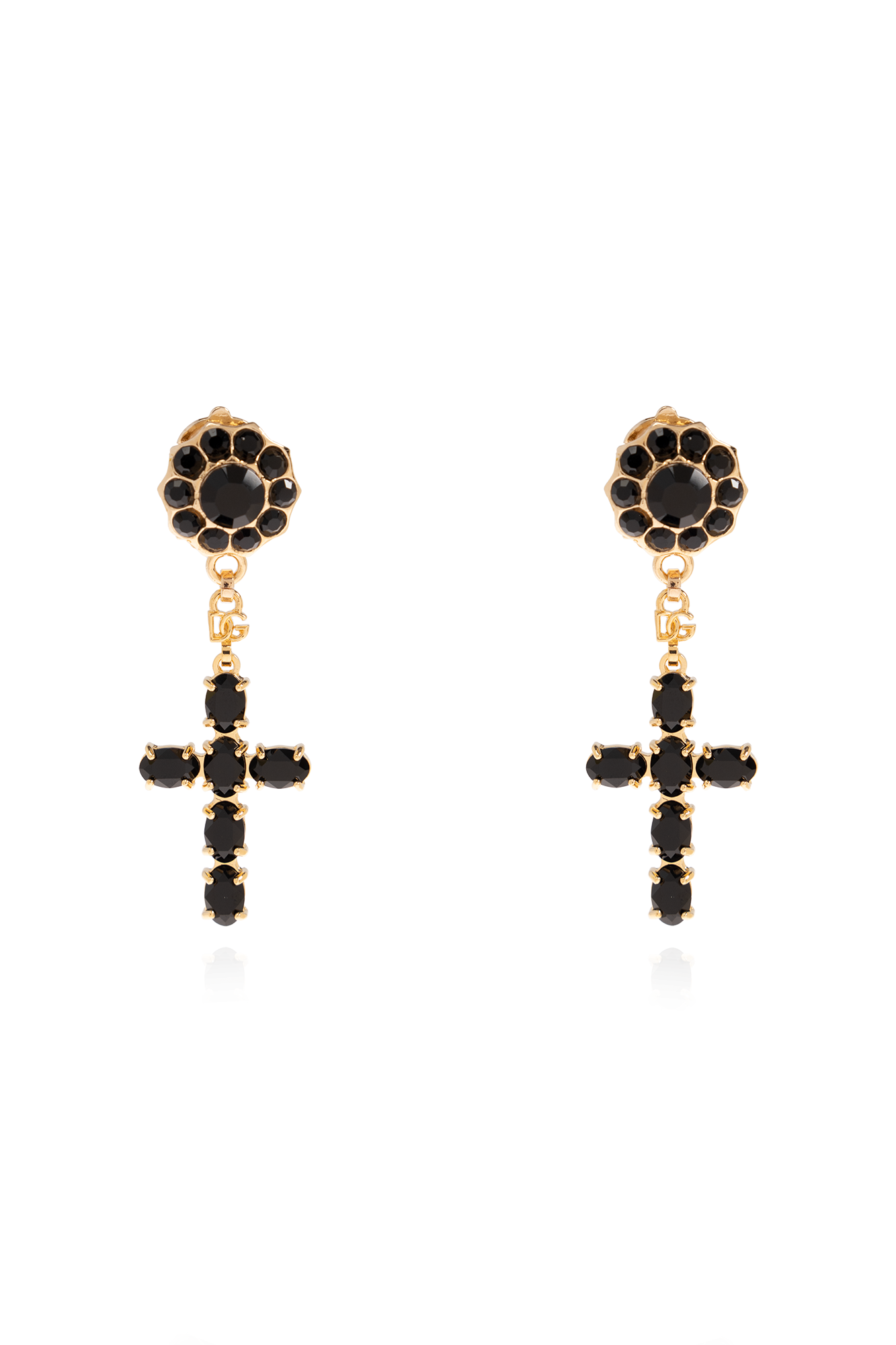 Dolce & Gabbana Klipsy Z Zawieszkami, Kobiety, Złoty