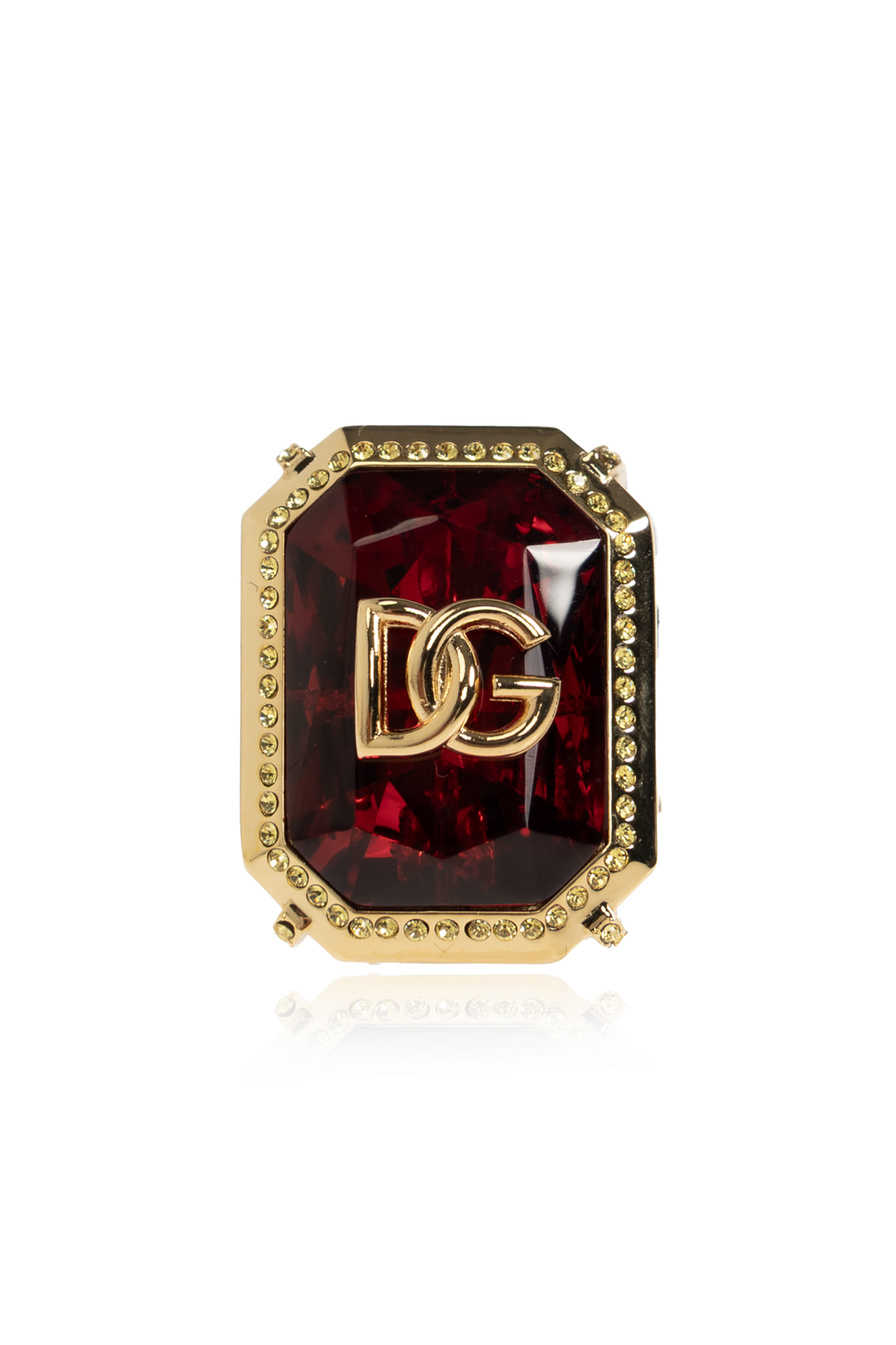 Dolce & Gabbana Pierścień Z Połyskującymi Kryształami, Kobiety, Złoty