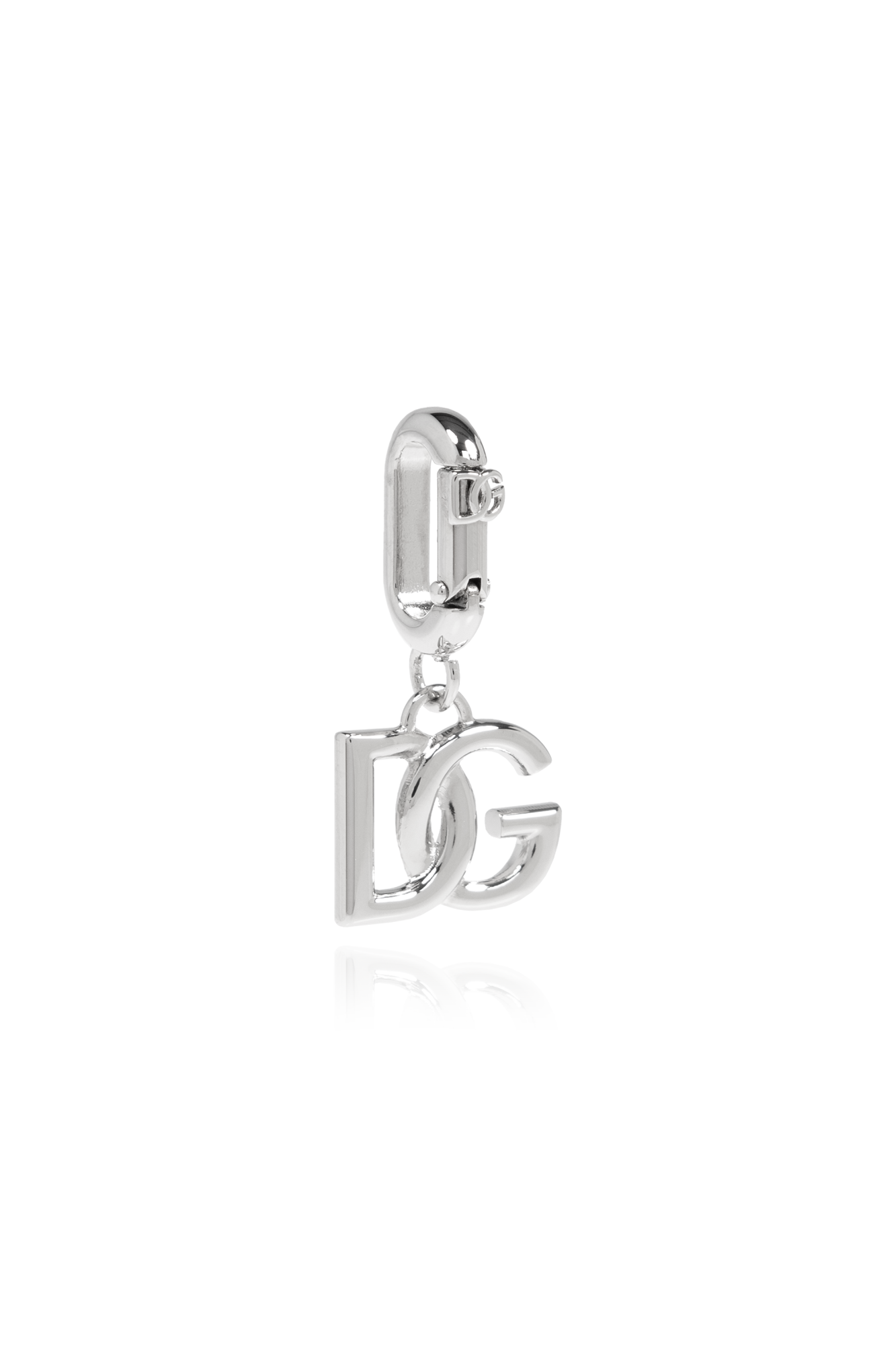 Dolce & Gabbana Zawieszka Z Logo, Mężczyźni, Srebrny