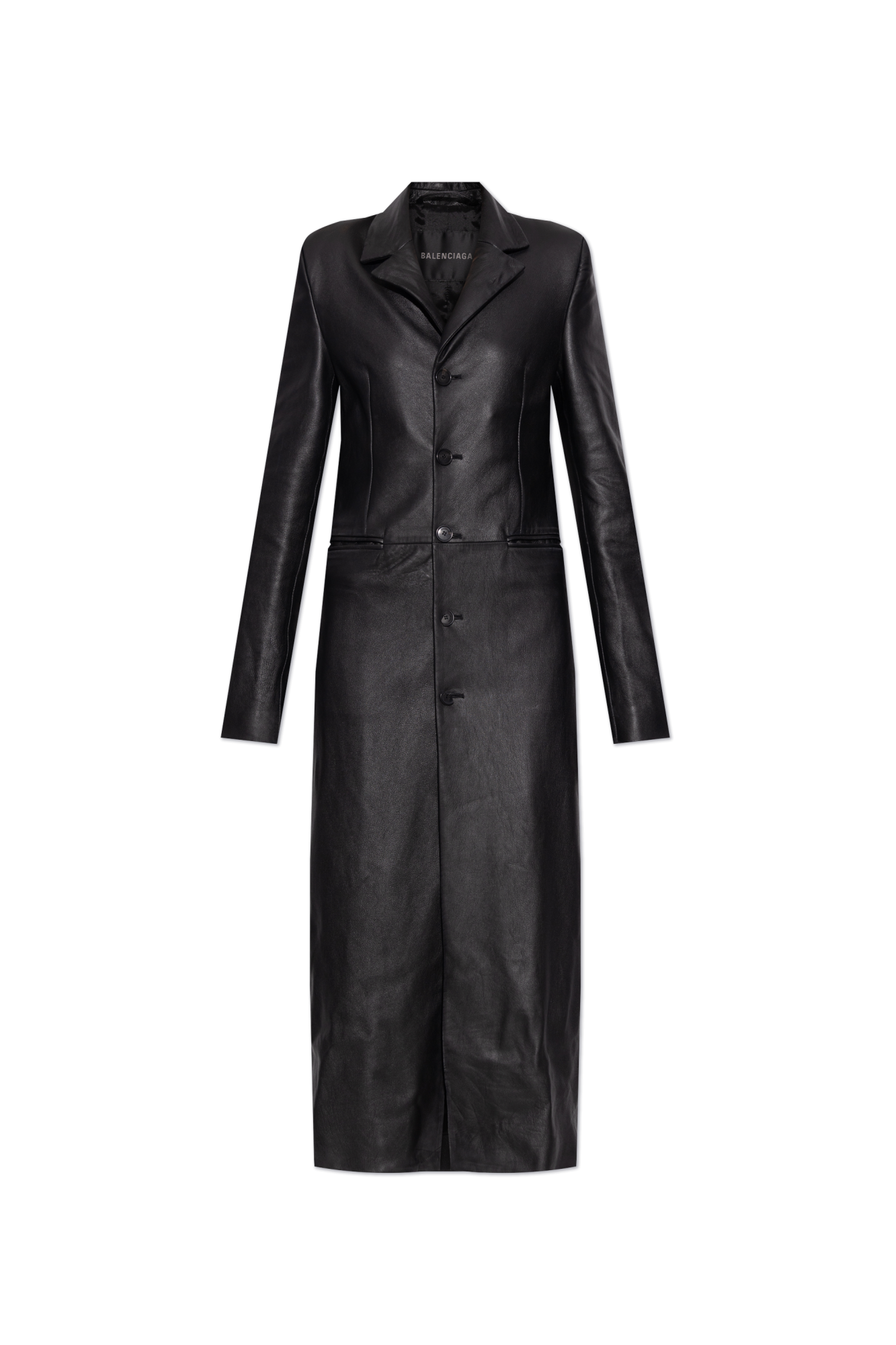 Balenciaga Skórzany Płaszcz, Kobiety, Czarny