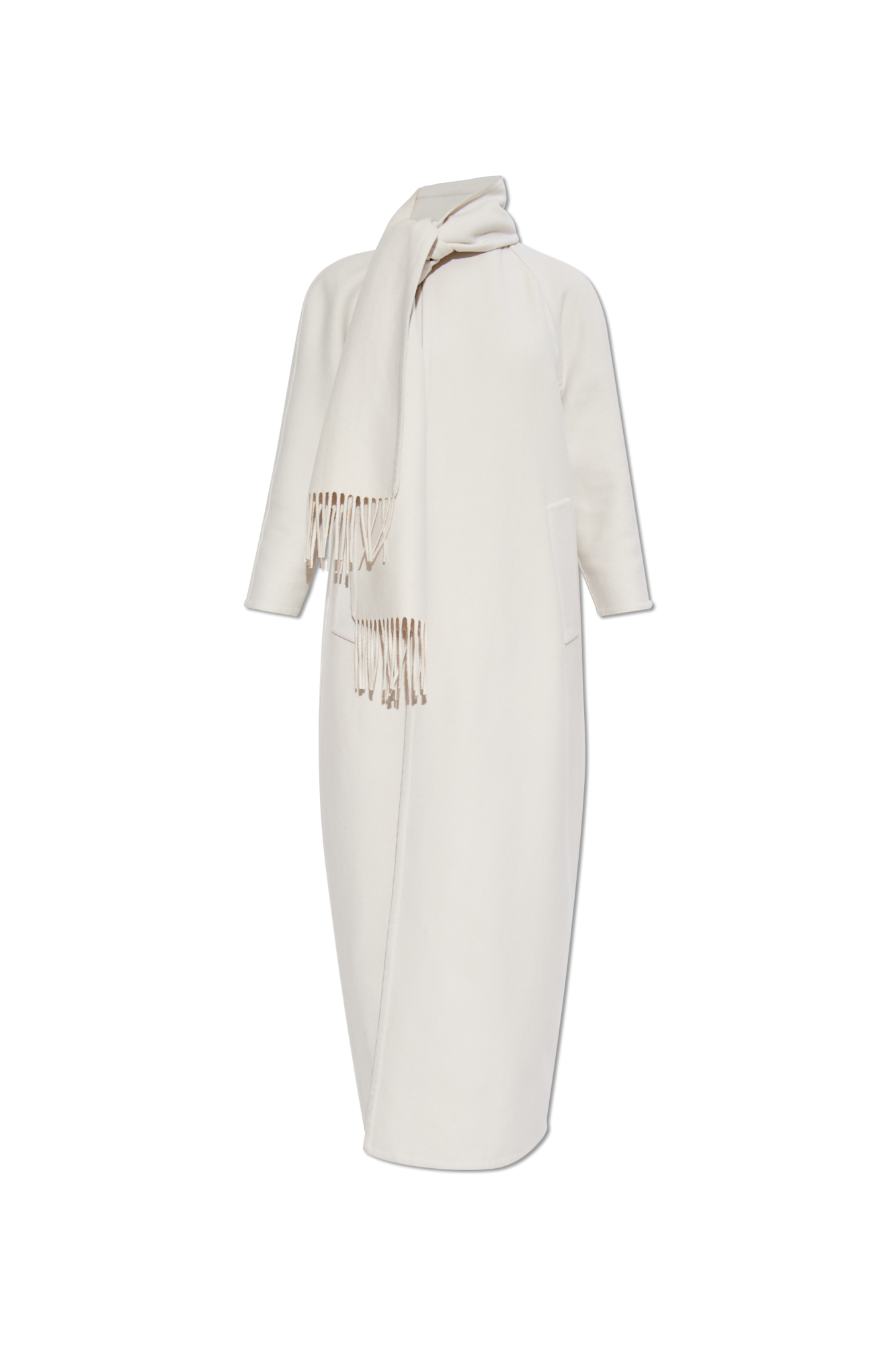 Balenciaga Kaszmirowy Płaszcz, Kobiety, Kremowy