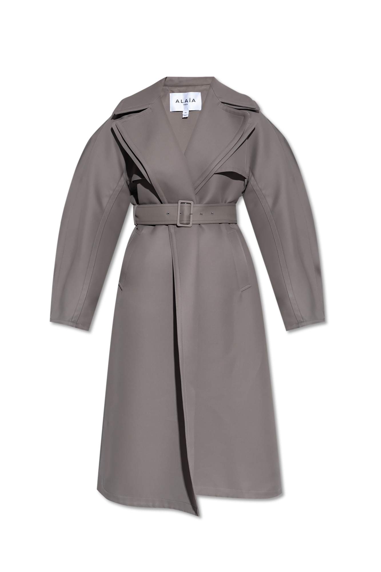 Alaïa Płaszcz Z Wełnianym Wykończeniem, Kobiety, Szary