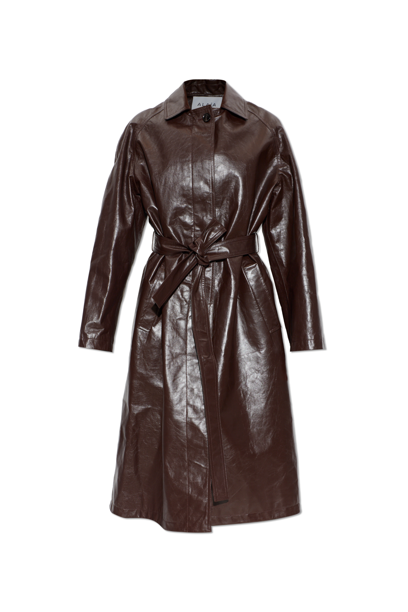 Alaïa Skórzany Płaszcz, Kobiety, Bordo