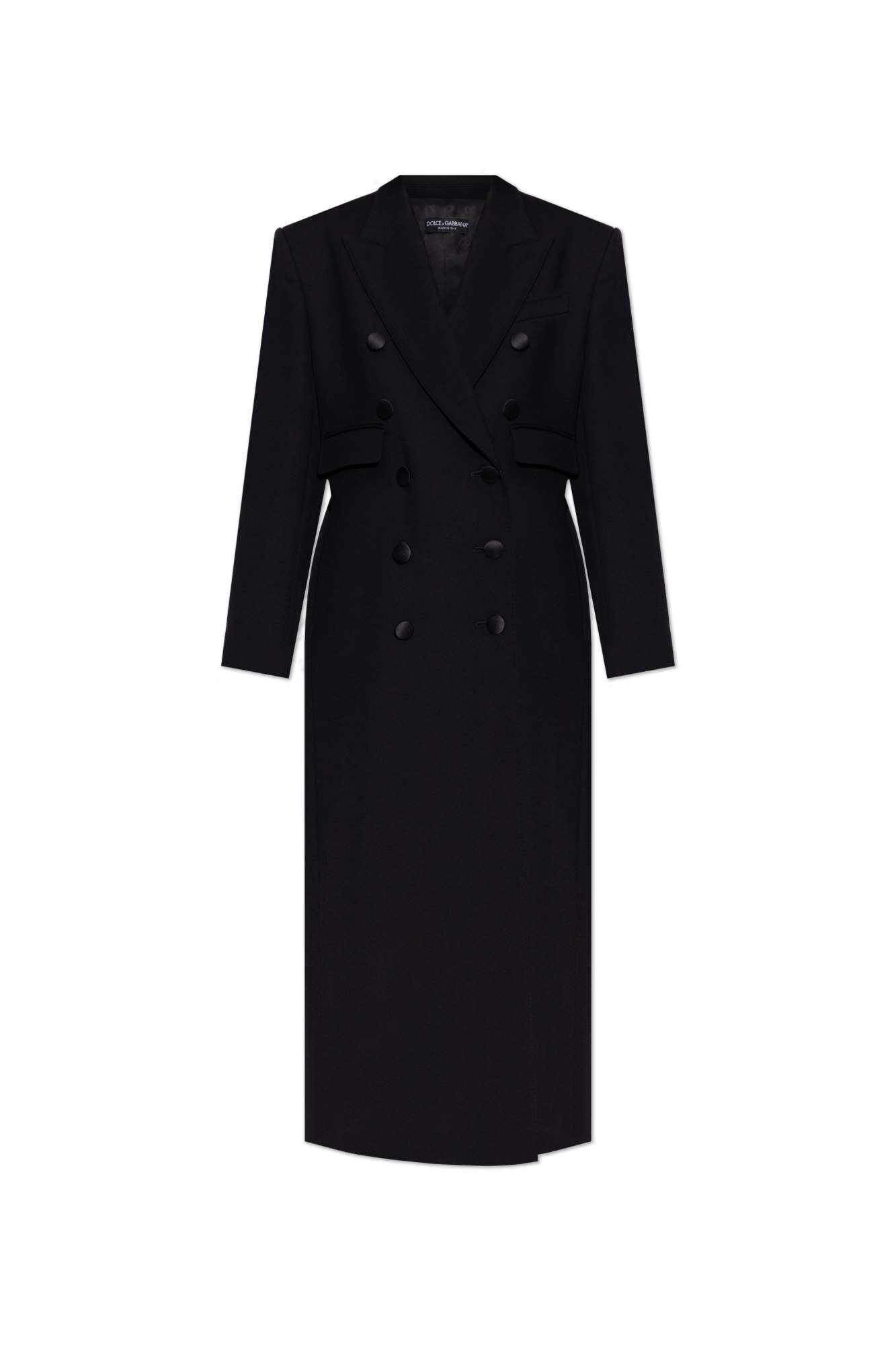 Dolce & Gabbana Wełniany Płaszcz, Kobiety, Czarny