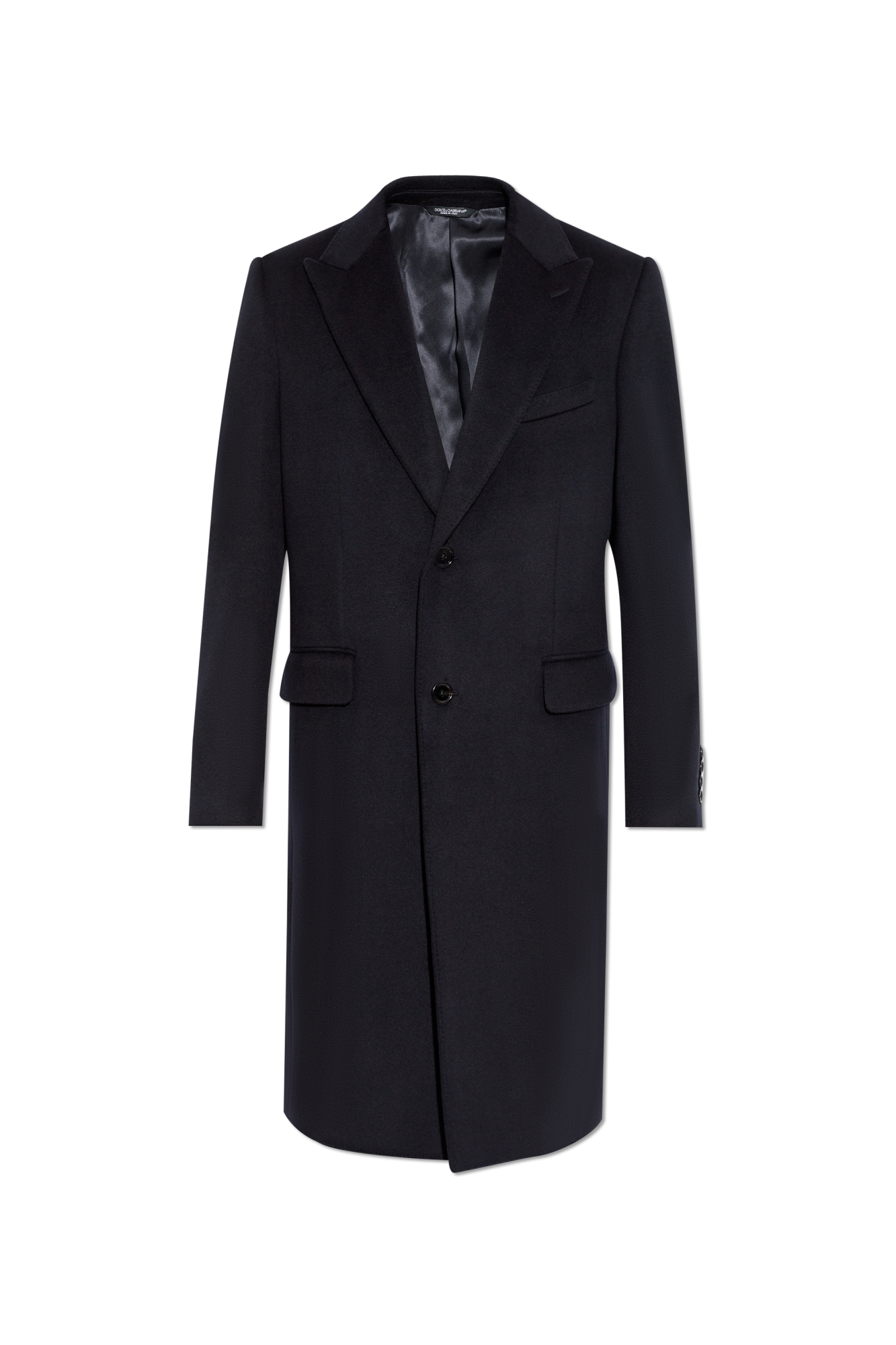 Dolce & Gabbana Kaszmirowy Płaszcz, Mężczyźni, Czarny
