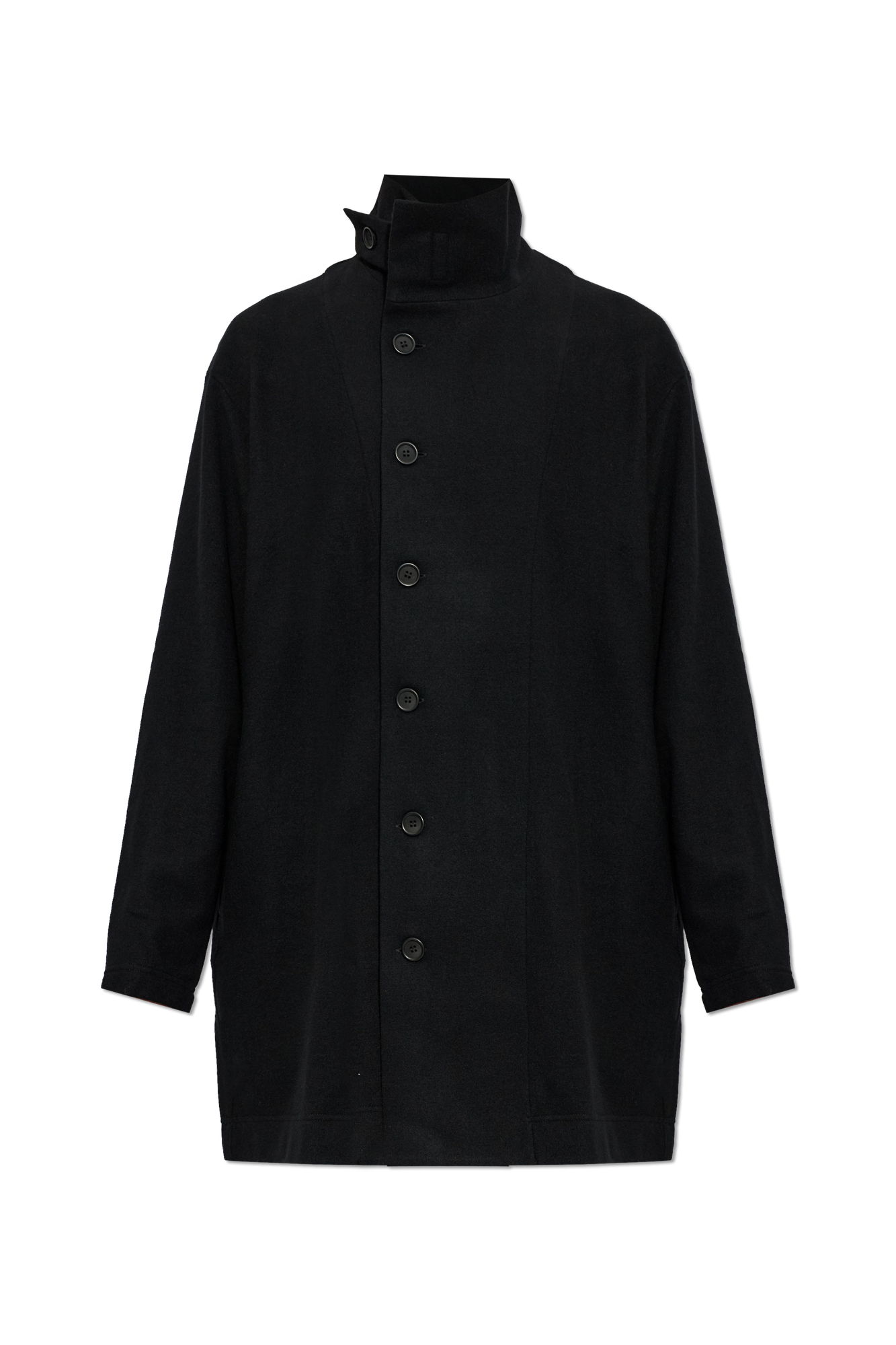 Yohji Yamamoto Płaszcz Ze Stójką, Mężczyźni, Czarny