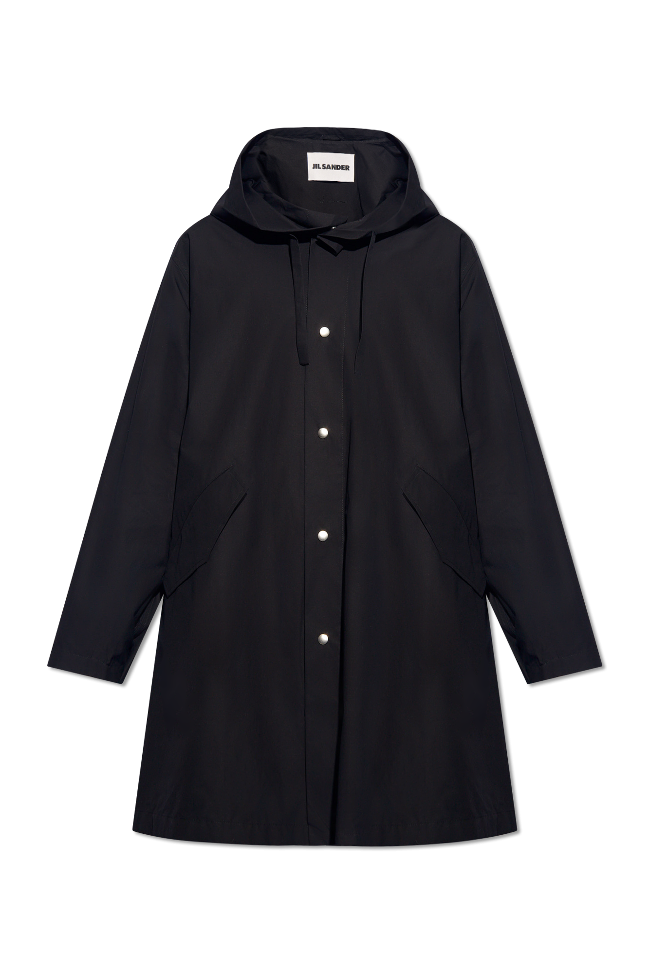 JIL SANDER Płaszcz Z Logo, Mężczyźni, Czarny