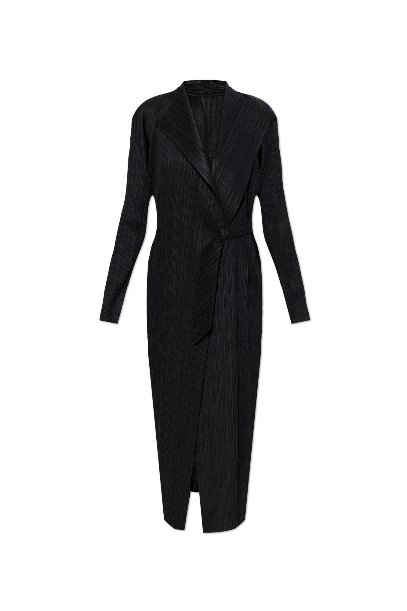 Pleats Please Issey Miyake Plisowany Płaszcz, Kobiety, Czarny