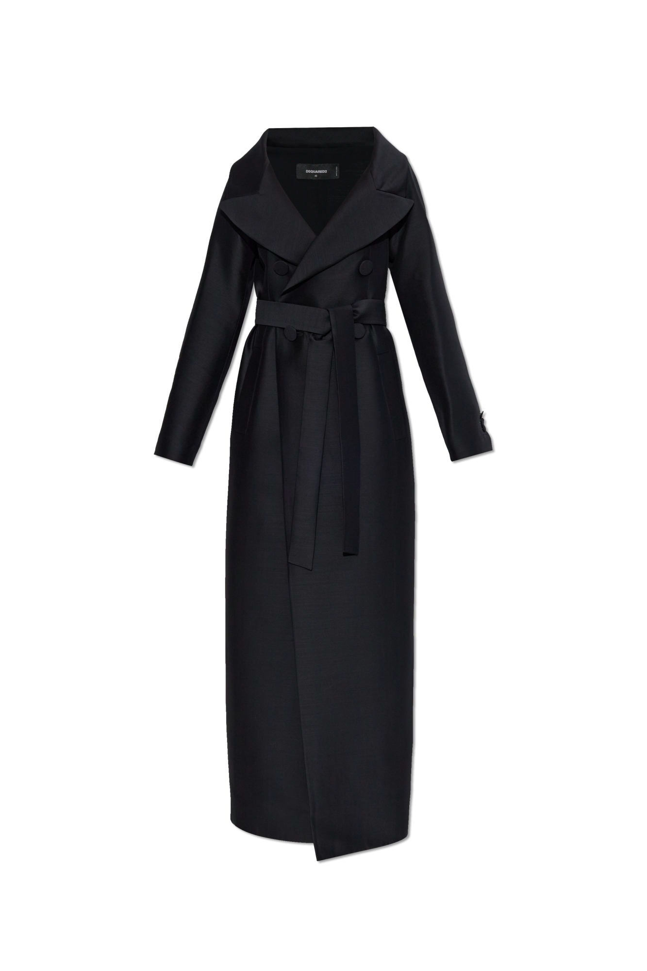 Dsquared2 Wełniany Płaszcz, Kobiety, Czarny