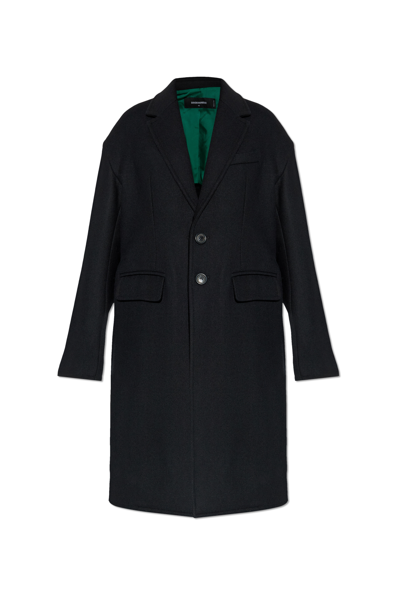 Dsquared2 Wełniany Płaszcz, Kobiety, Czarny