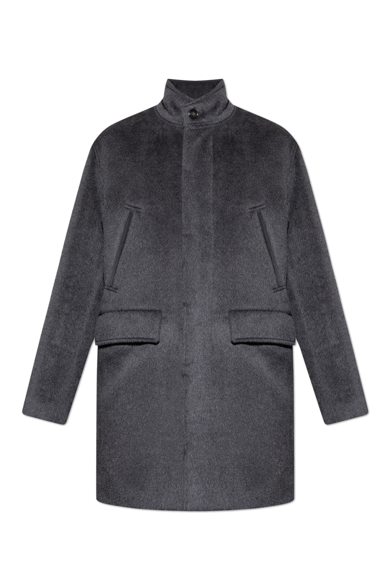 Tod’s Ocieplany Płaszcz Ze Stójką, Mężczyźni, Szary