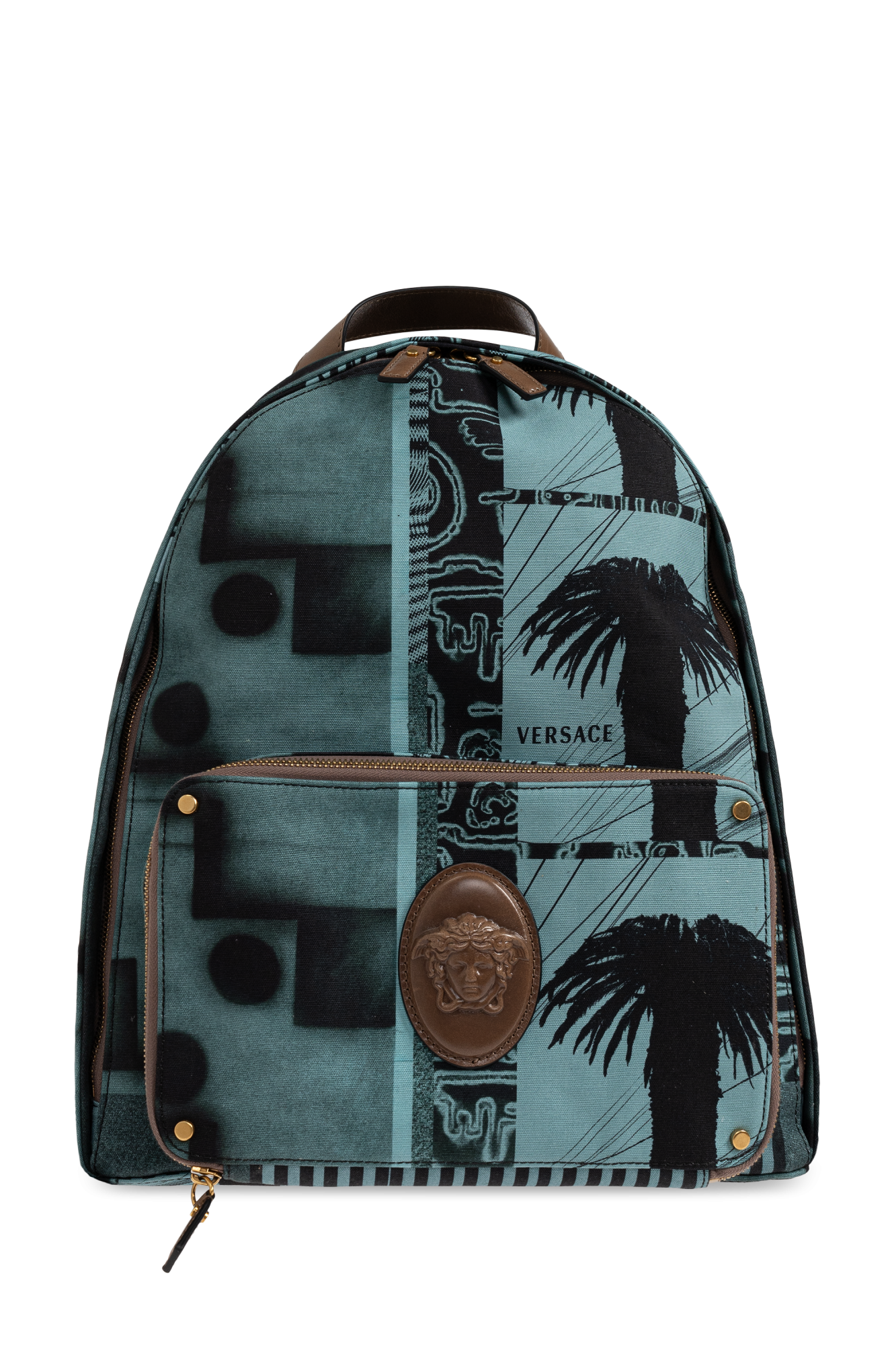 Versace Plecak `Lou` Z Nadrukiem `Sunset Palms`, Mężczyźni, Niebieski