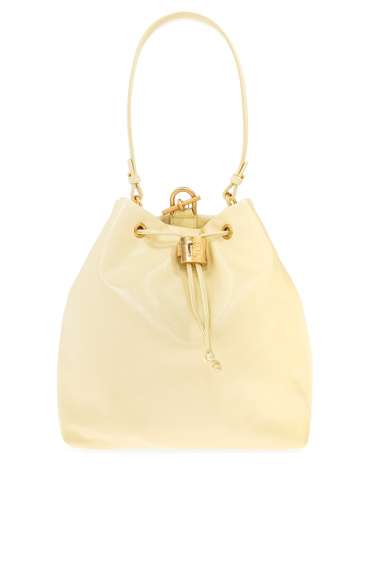 Balmain Skórzany Plecak, Kobiety, żółty
