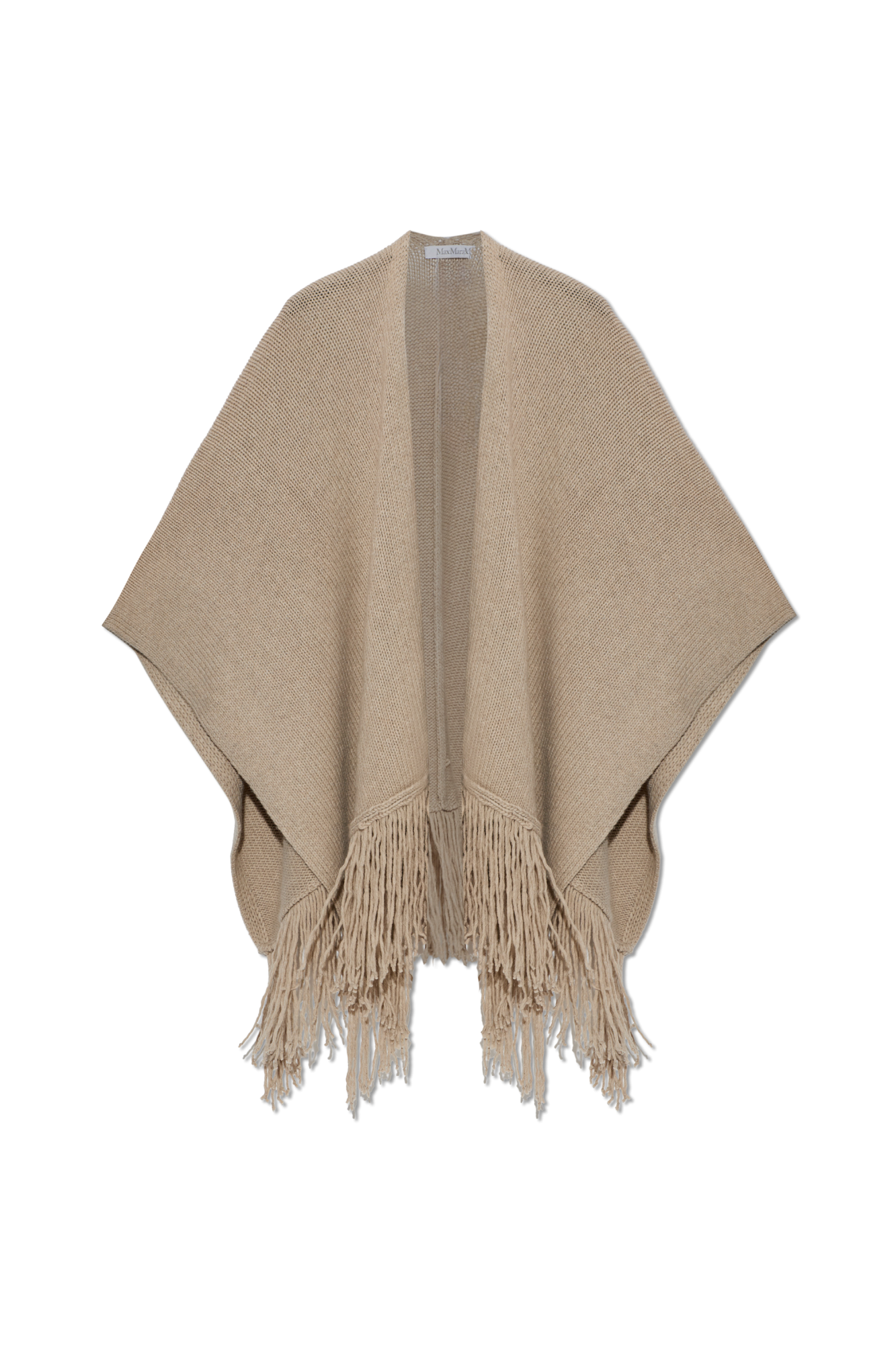Max Mara Wełniane Ponczo, Kobiety, Beżowy