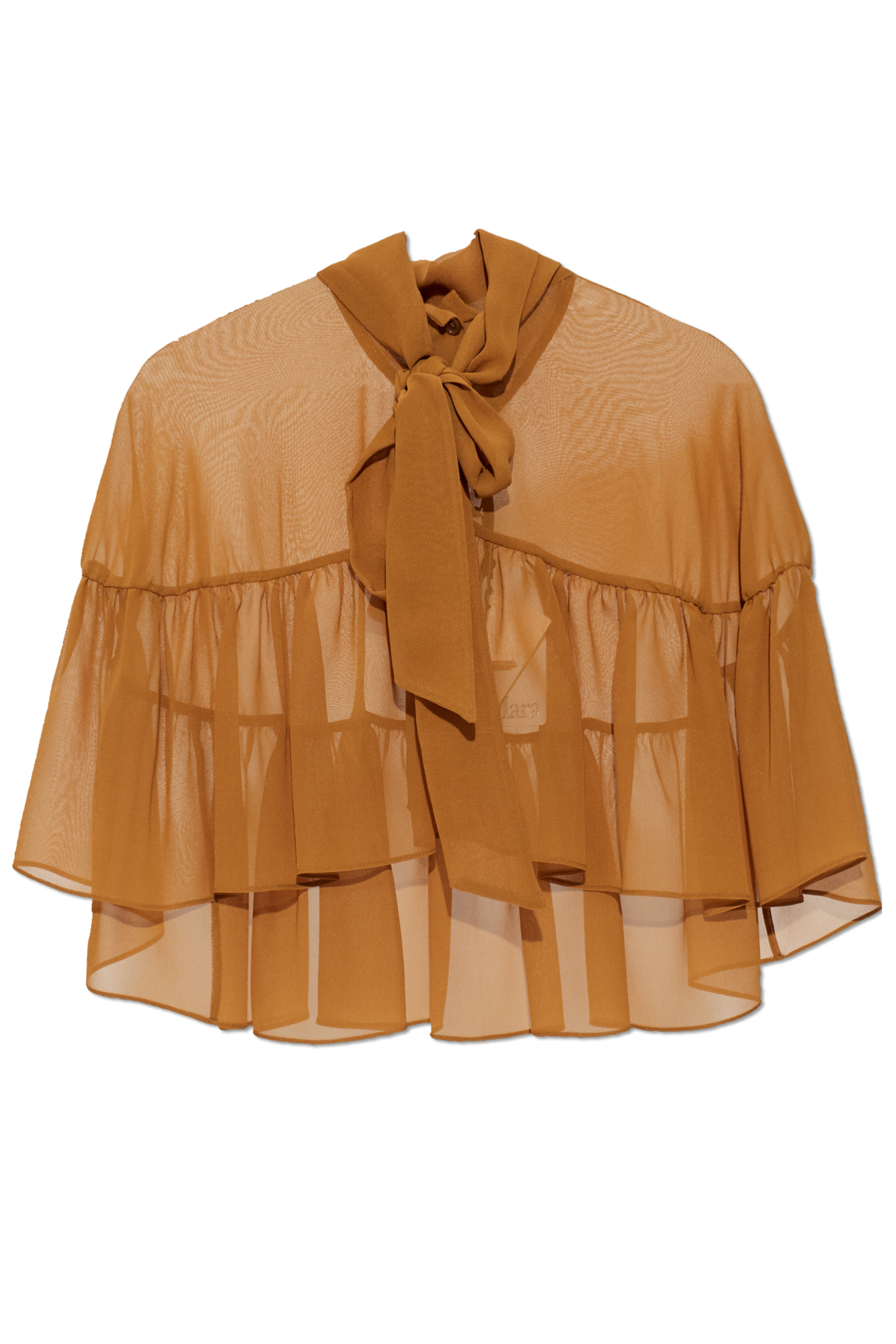 Max Mara Jedwabna Peleryna `Negozi`, Kobiety, Brązowy