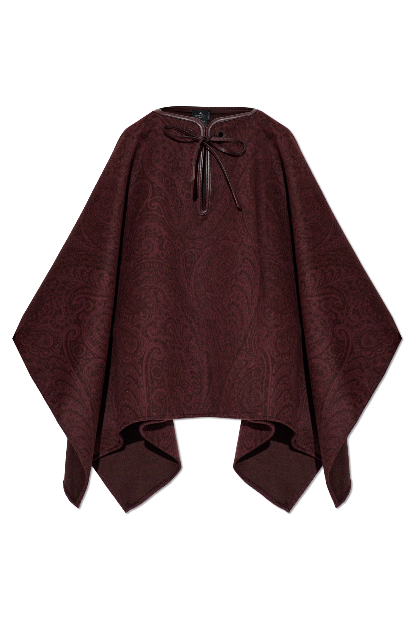 Etro Wełniane Ponczo, Kobiety, Bordo