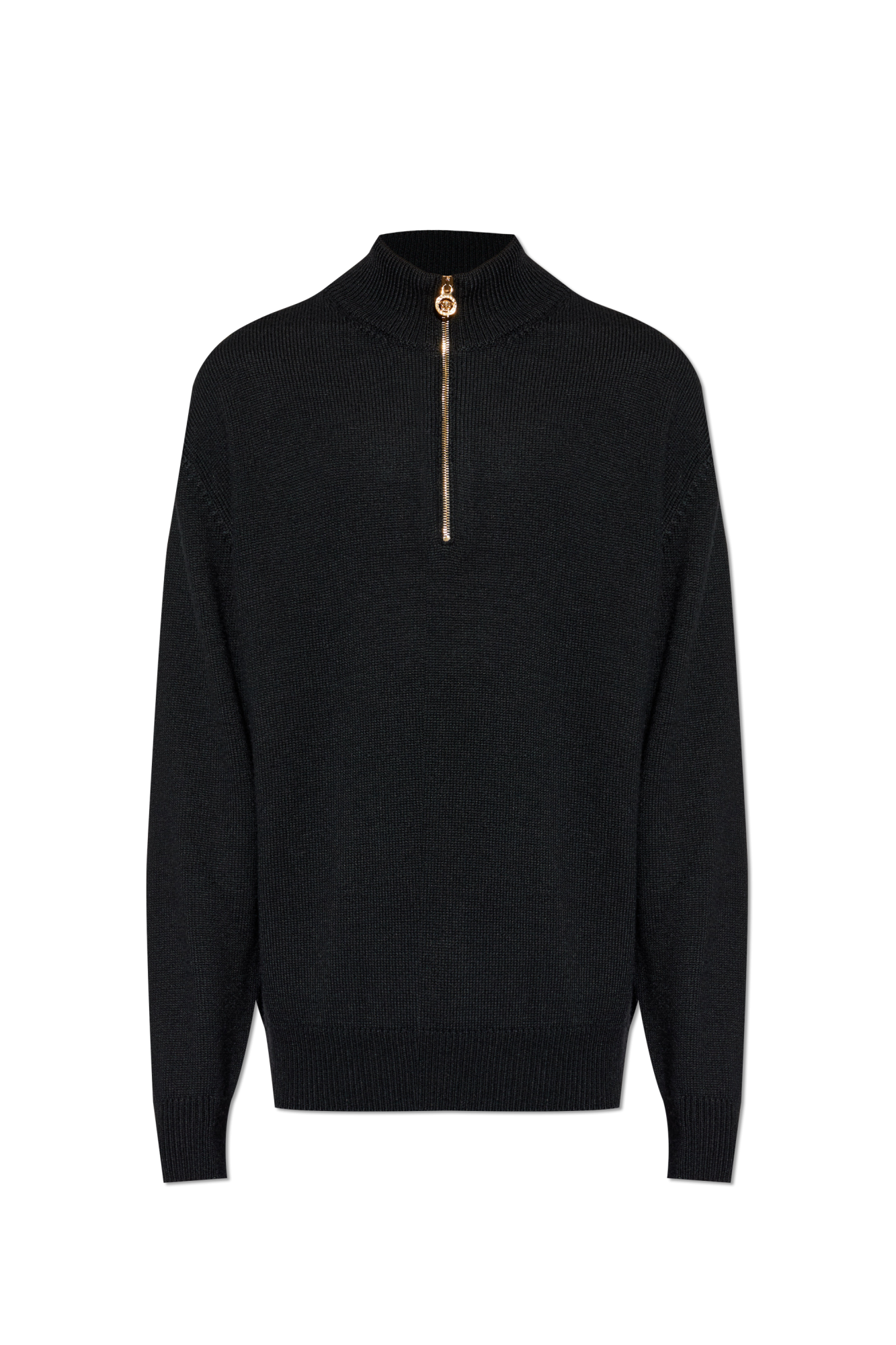 Versace Wełniany Sweter, Mężczyźni, Czarny