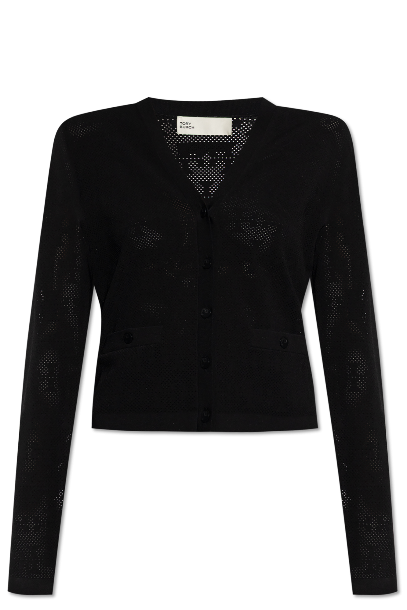 Tory Burch Kardigan Z Logo, Kobiety, Czarny