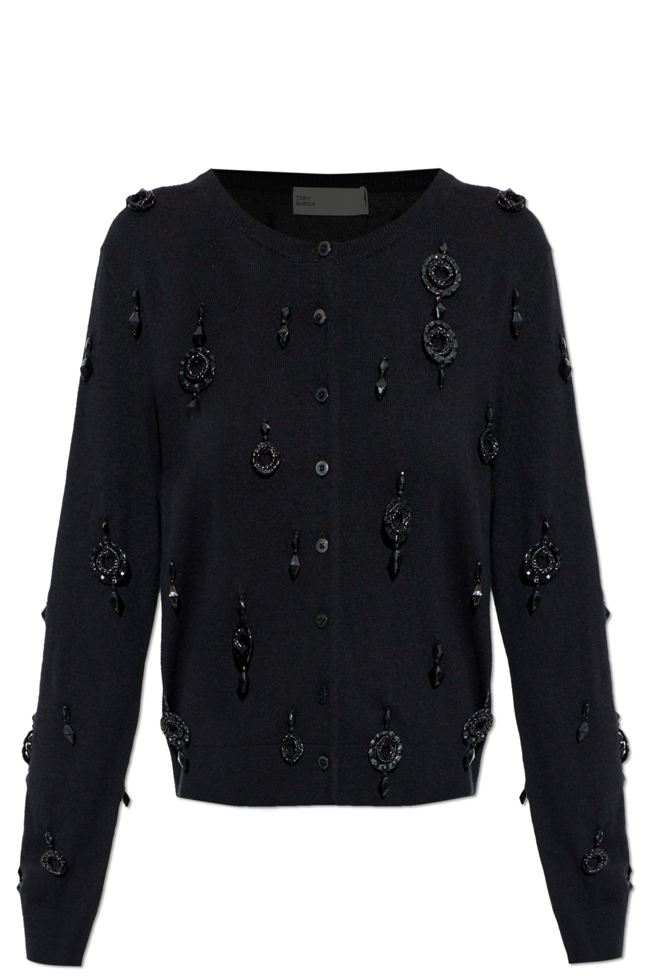Tory Burch Kardigan Z Aplikacjami, Kobiety, Czarny