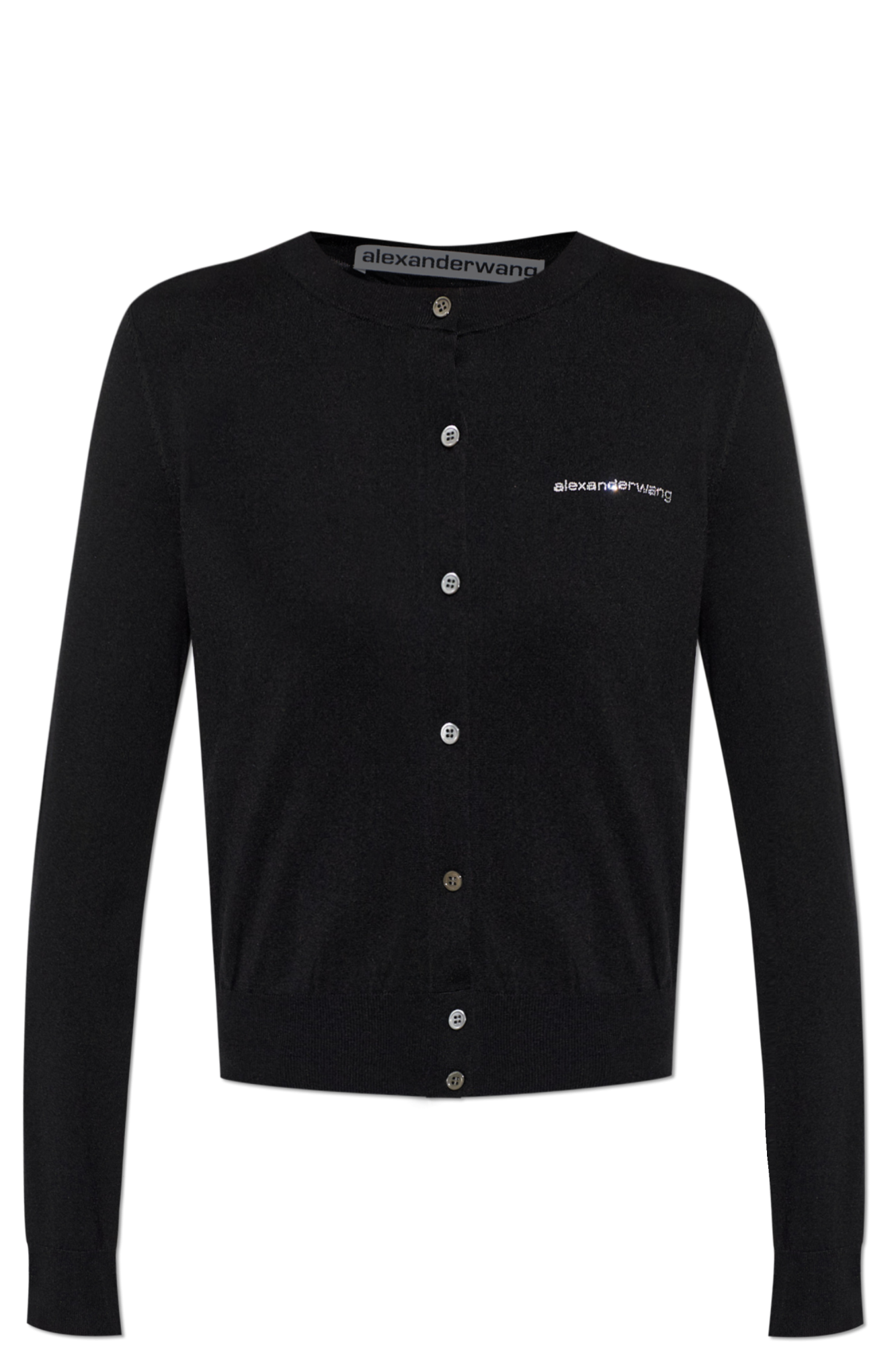 Alexander Wang Kardigan Z Połyskującym Logo, Kobiety, Czarny