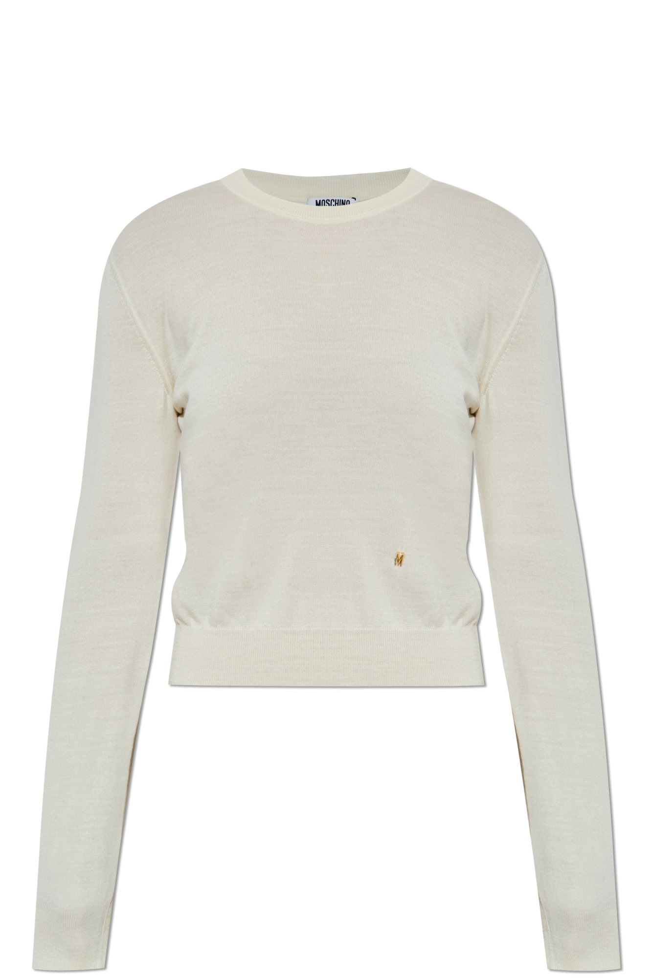 Moschino Sweter Z Logo, Kobiety, Kremowy