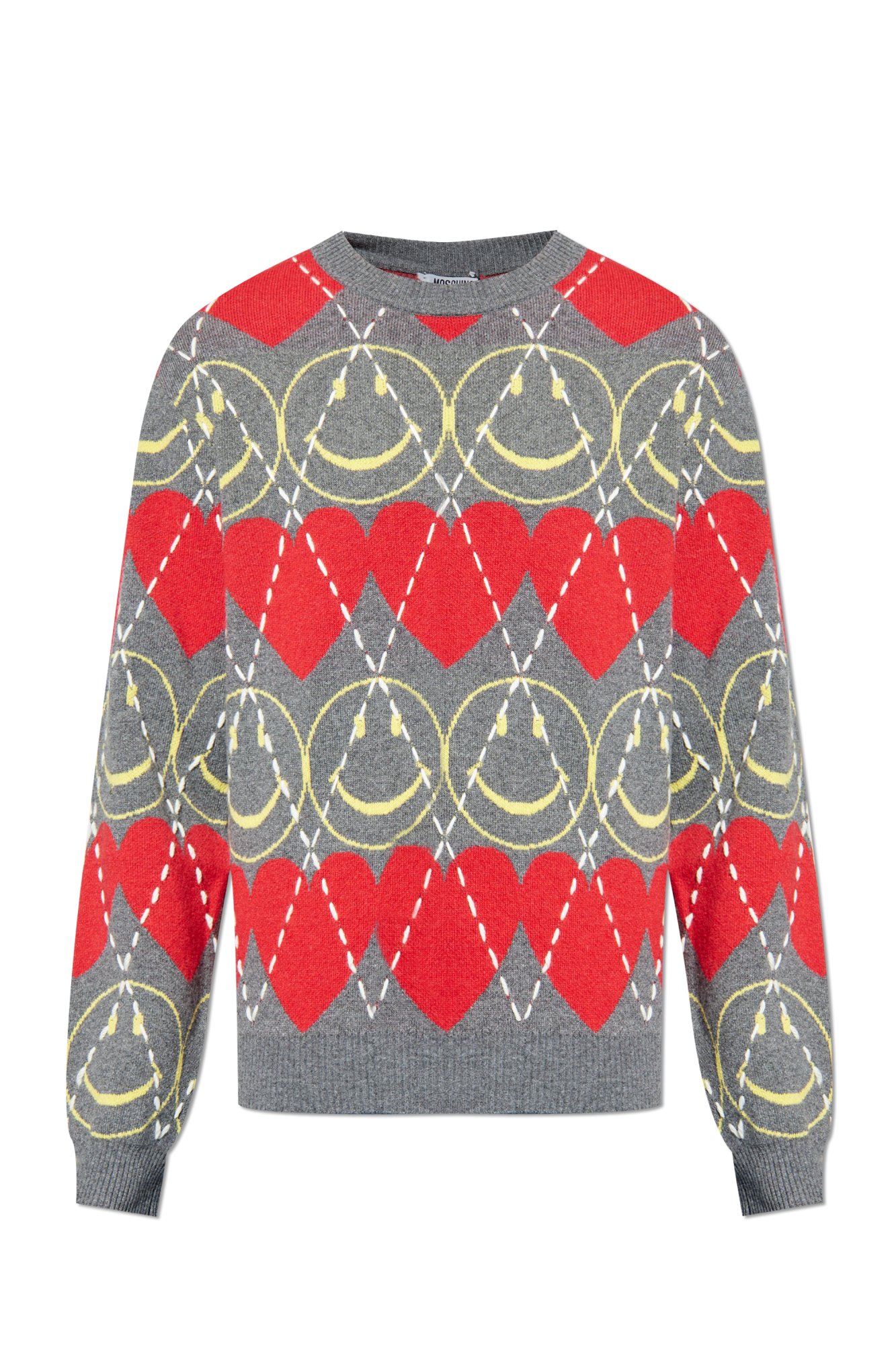 Moschino Wełniany Sweter, Mężczyźni, Szary