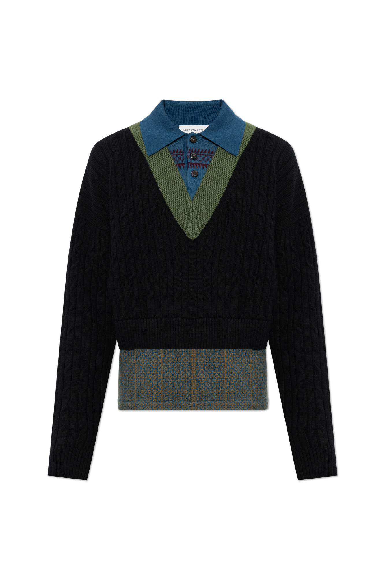 Dries Van Noten Wełniane Polo ‘Medan’, Mężczyźni, Multikolor
