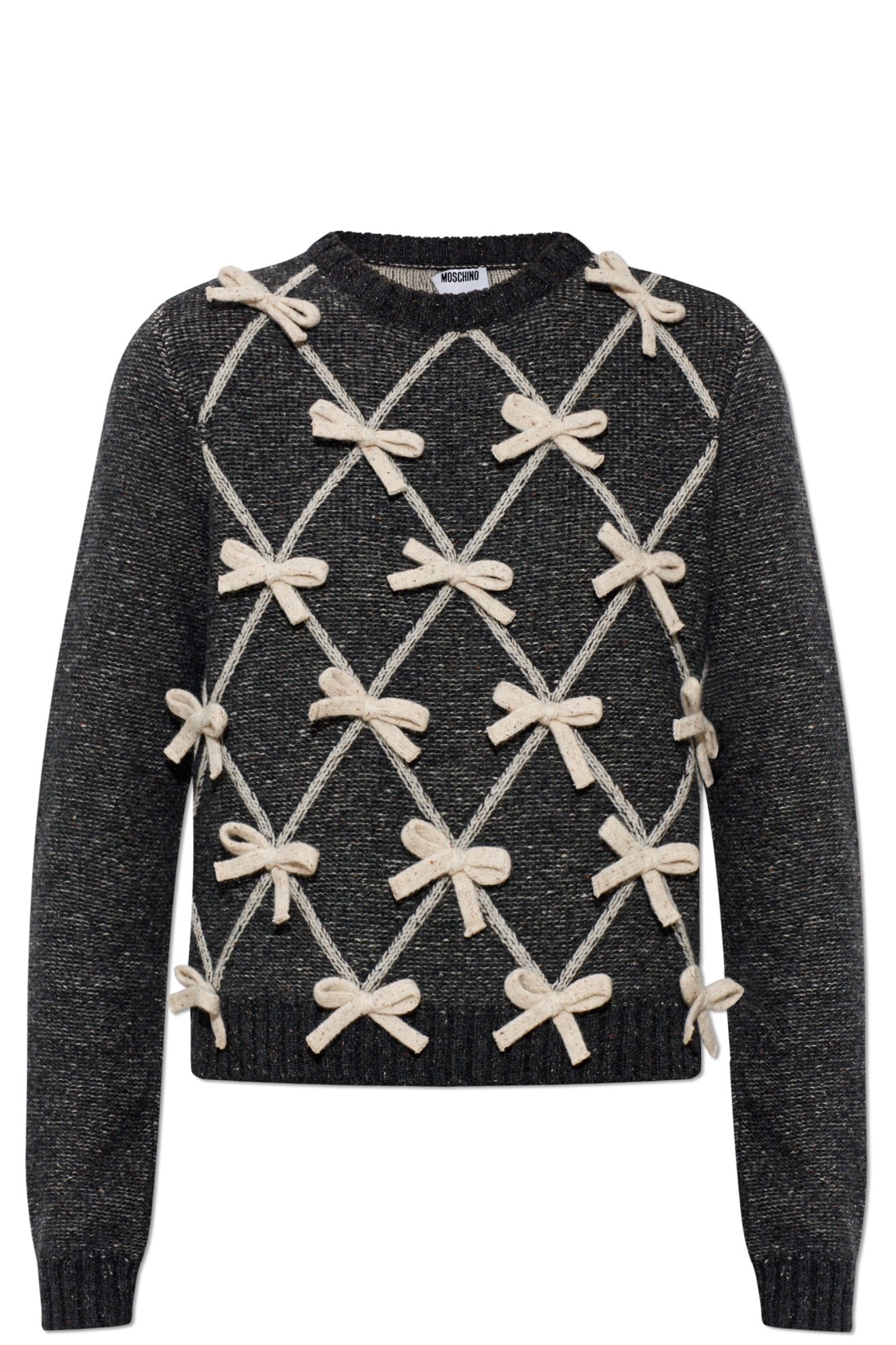 Moschino Sweter Z Kokardami, Kobiety, Szary