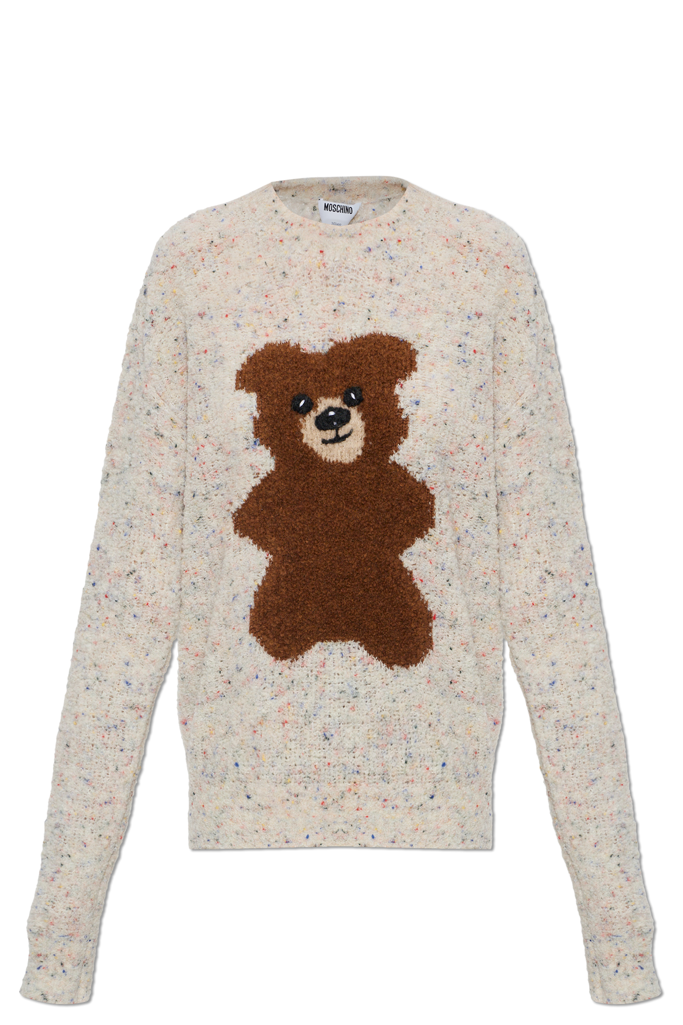 Moschino Sweter Z Motywem Misia, Kobiety, Kremowy