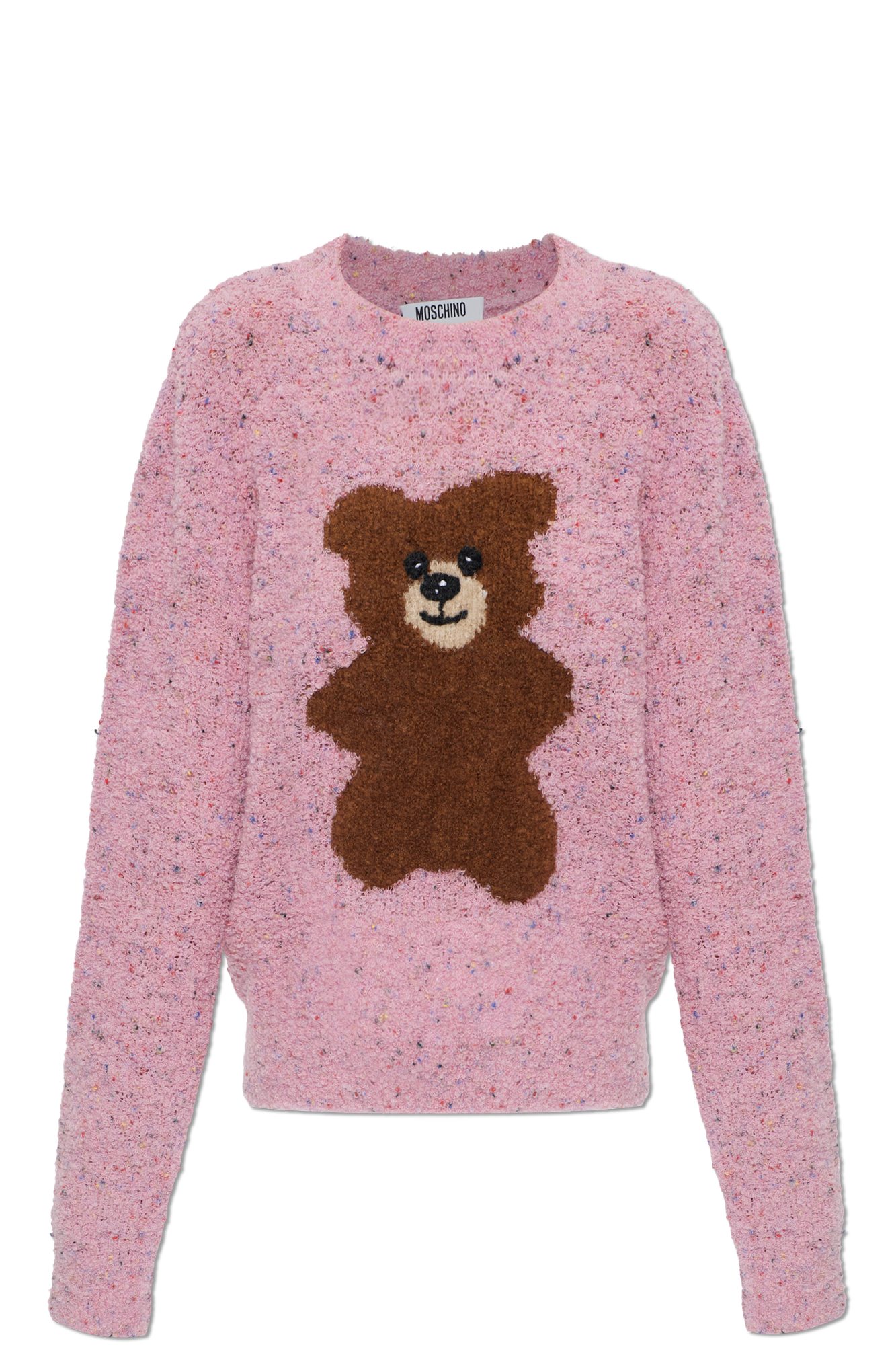 Moschino Sweter Z Motywem Misia, Kobiety, Różowy