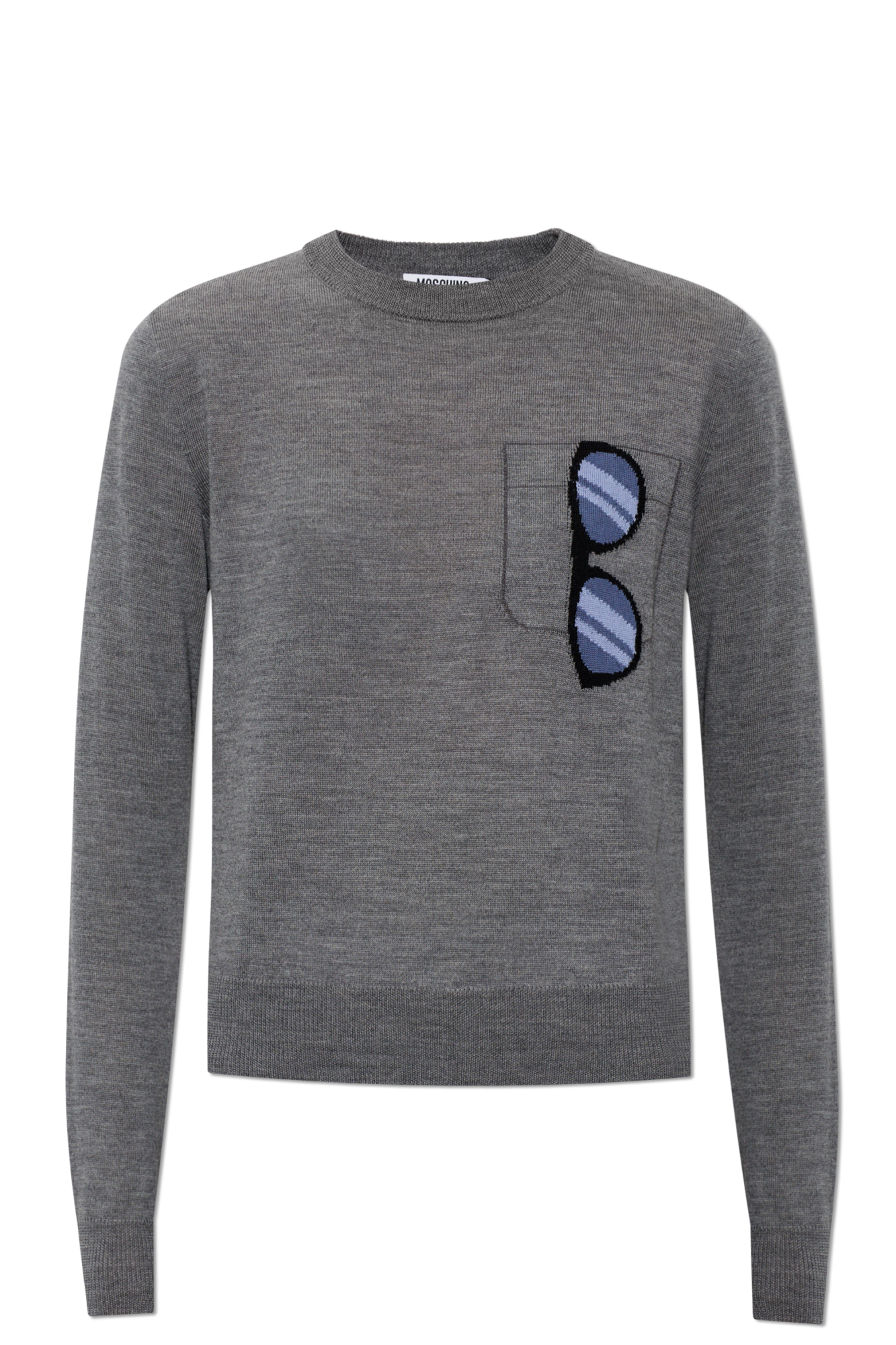 Moschino Wełniany Sweter, Kobiety, Szary