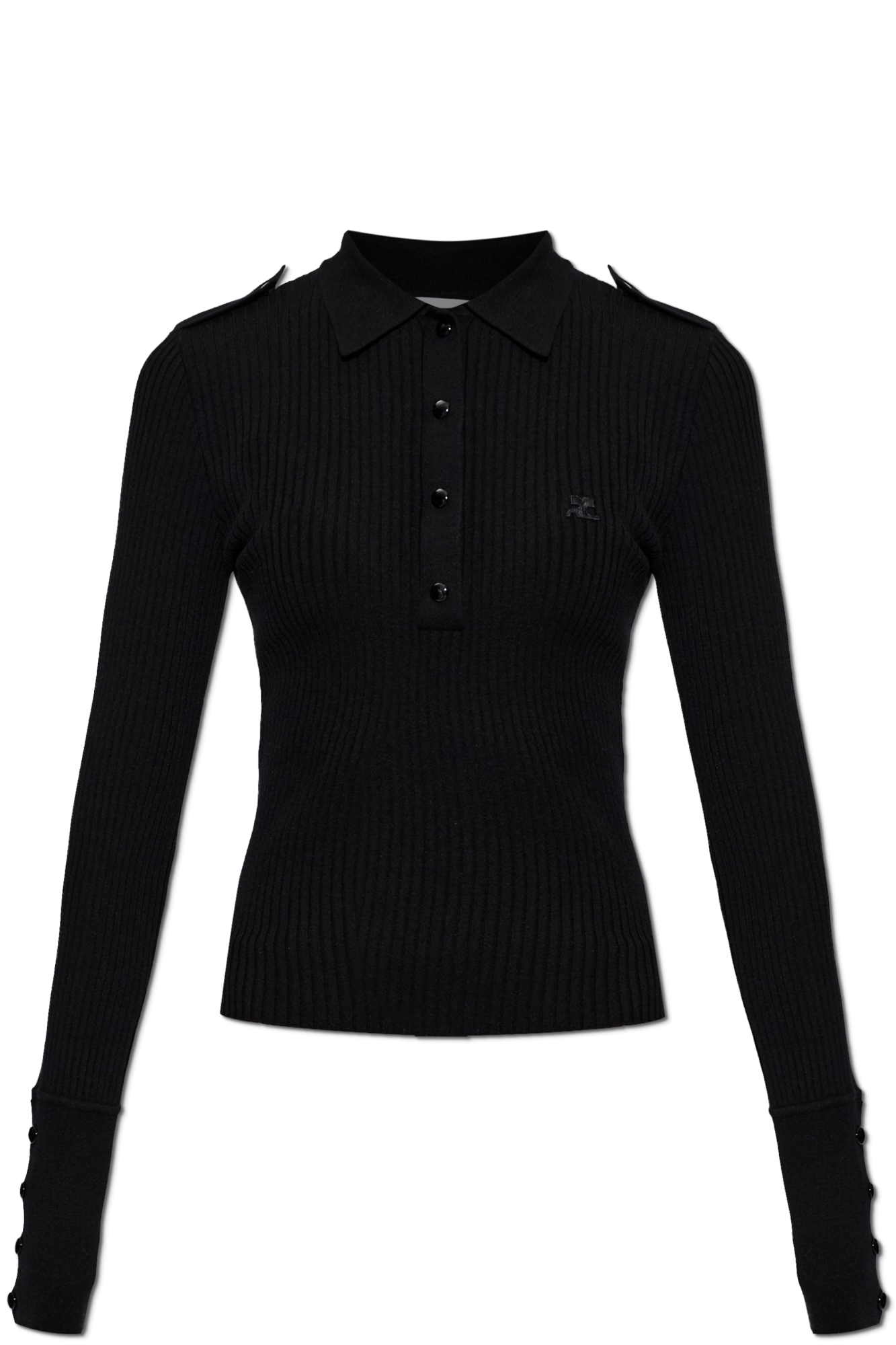 Courrèges Polo Z Logo, Kobiety, Czarny