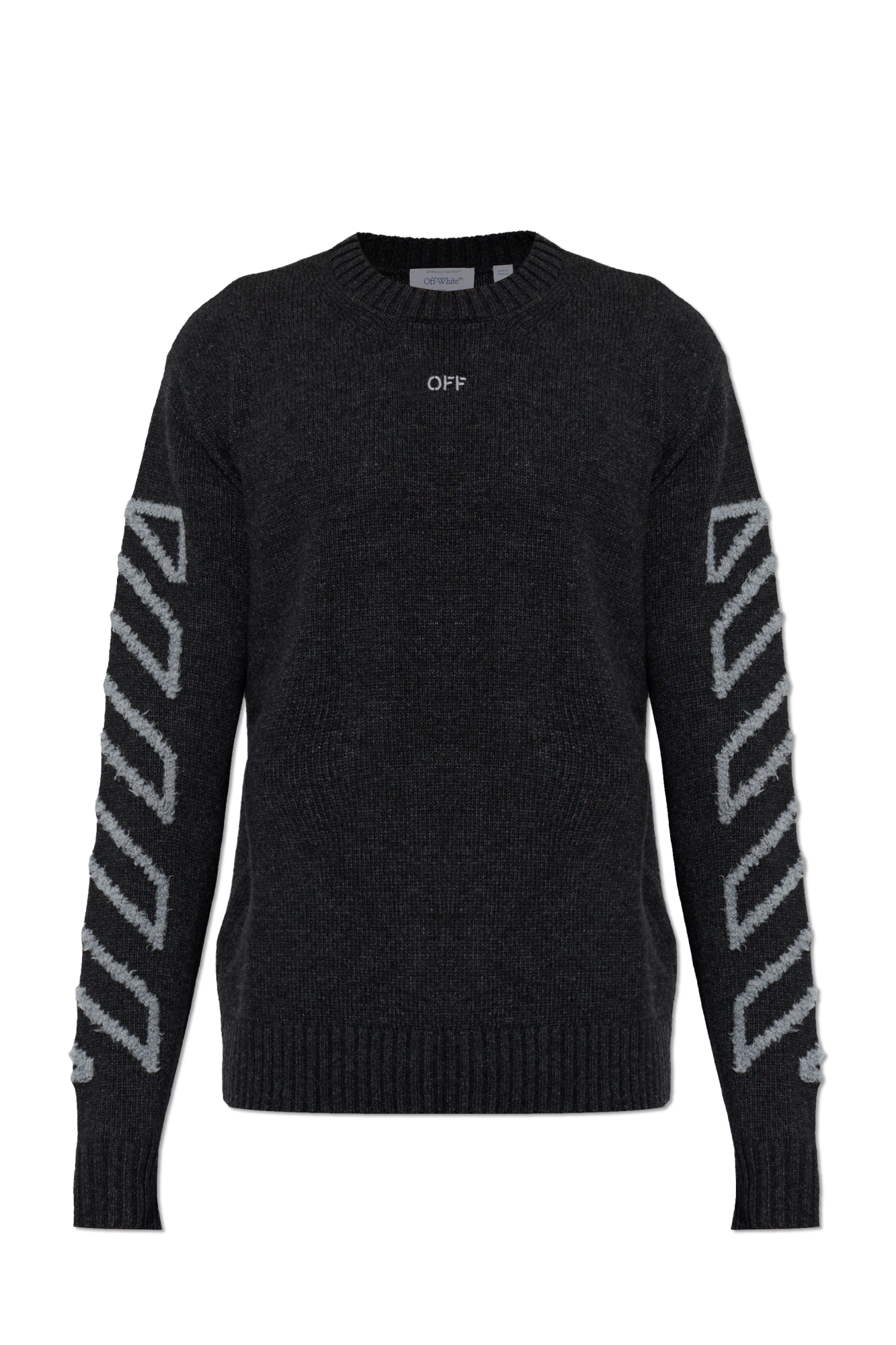 Off-White Wełniany Sweter, Mężczyźni, Szary