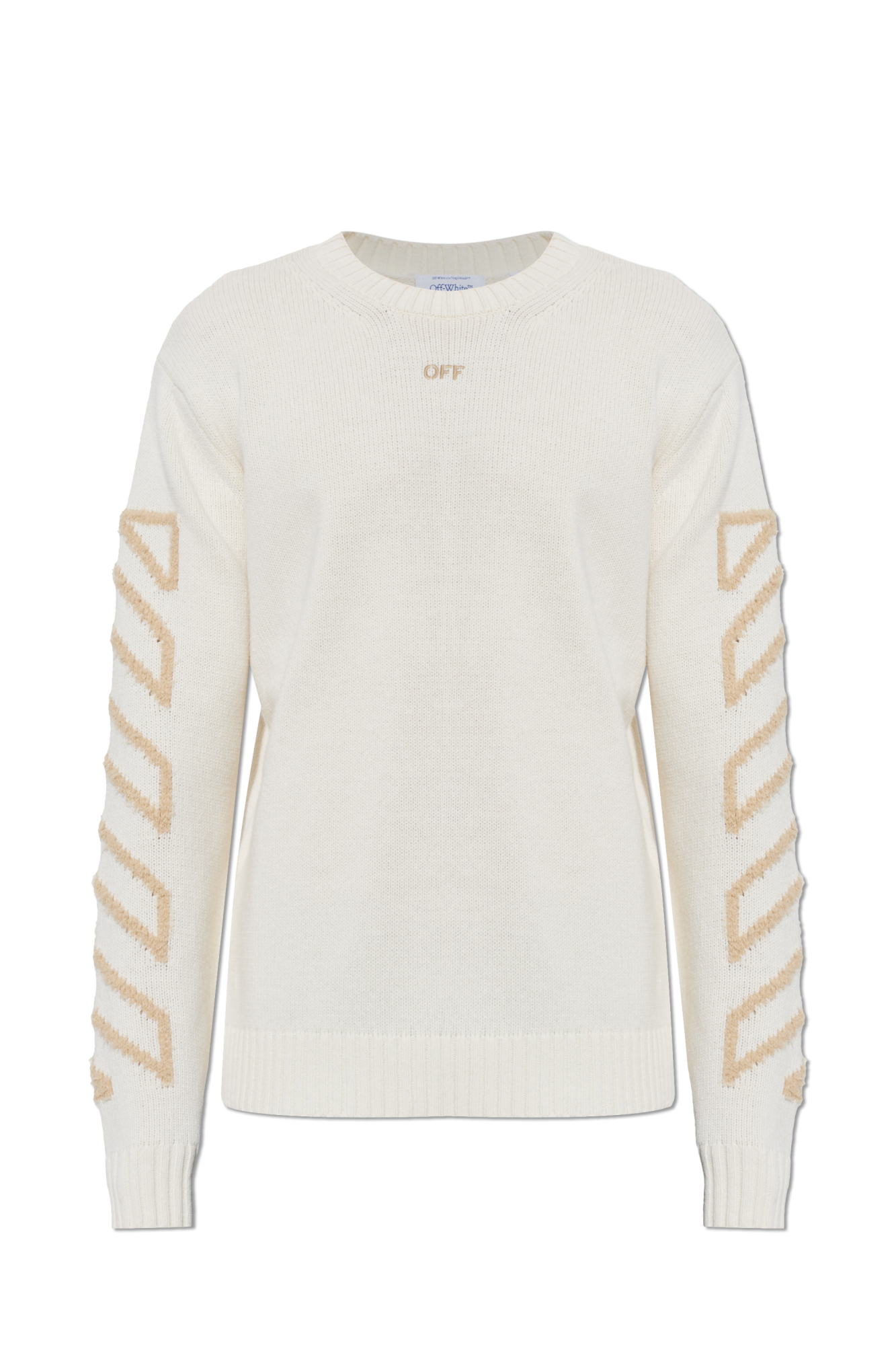 Off-White Wełniany Sweter, Mężczyźni, Kremowy