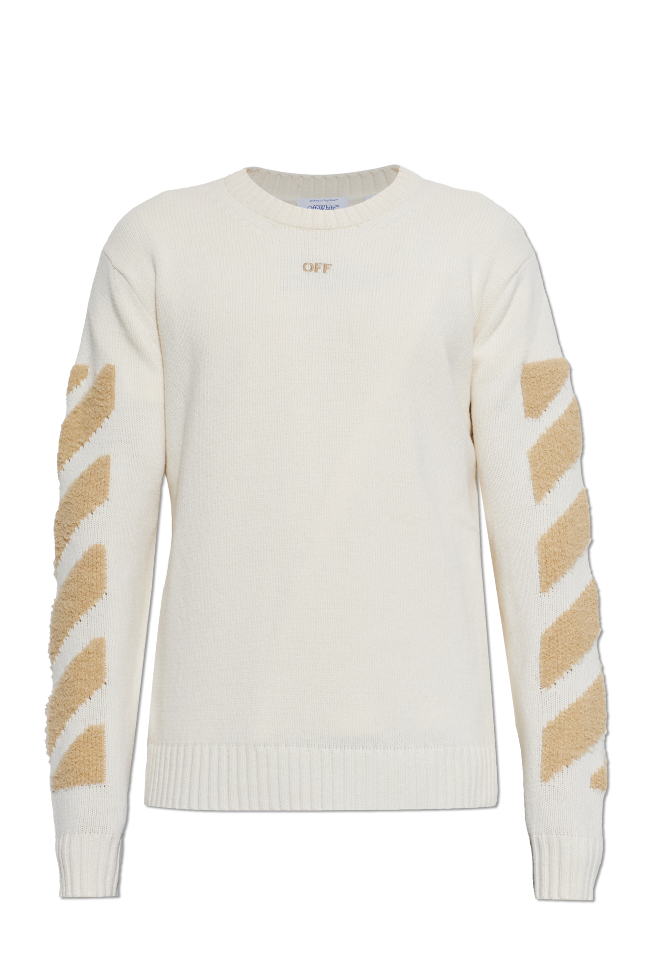 Off-White Wełniany Sweter, Mężczyźni, Kremowy