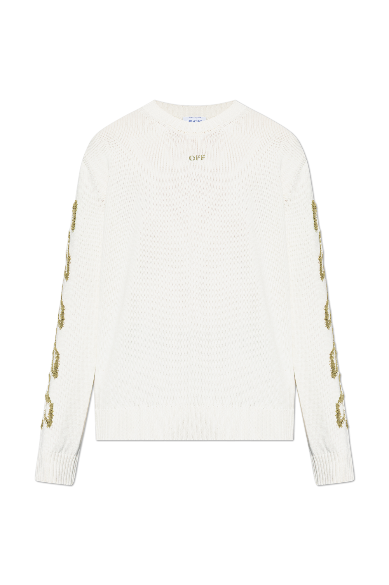 Off-White Sweter Z Logo, Mężczyźni, Kremowy