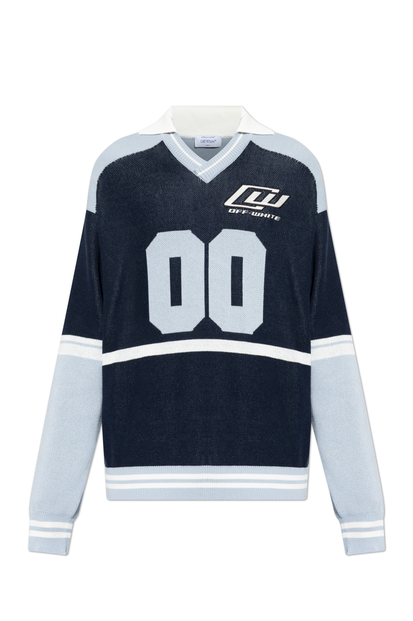 Off-White Sweter Z Logo, Mężczyźni, Granatowy