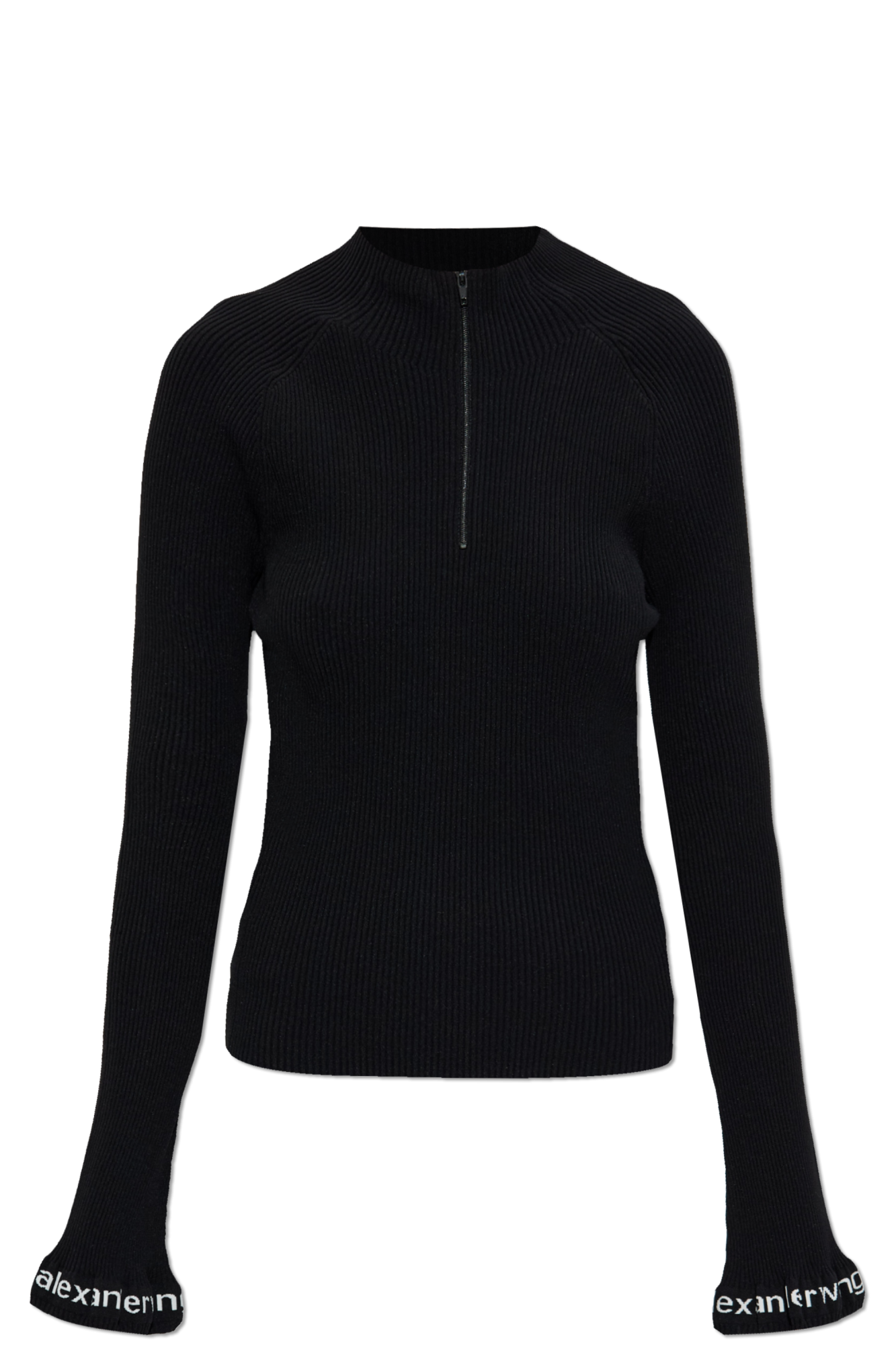 Alexander Wang Top O Dopasowanym Kroju Zew Stójką, Kobiety, Czarny
