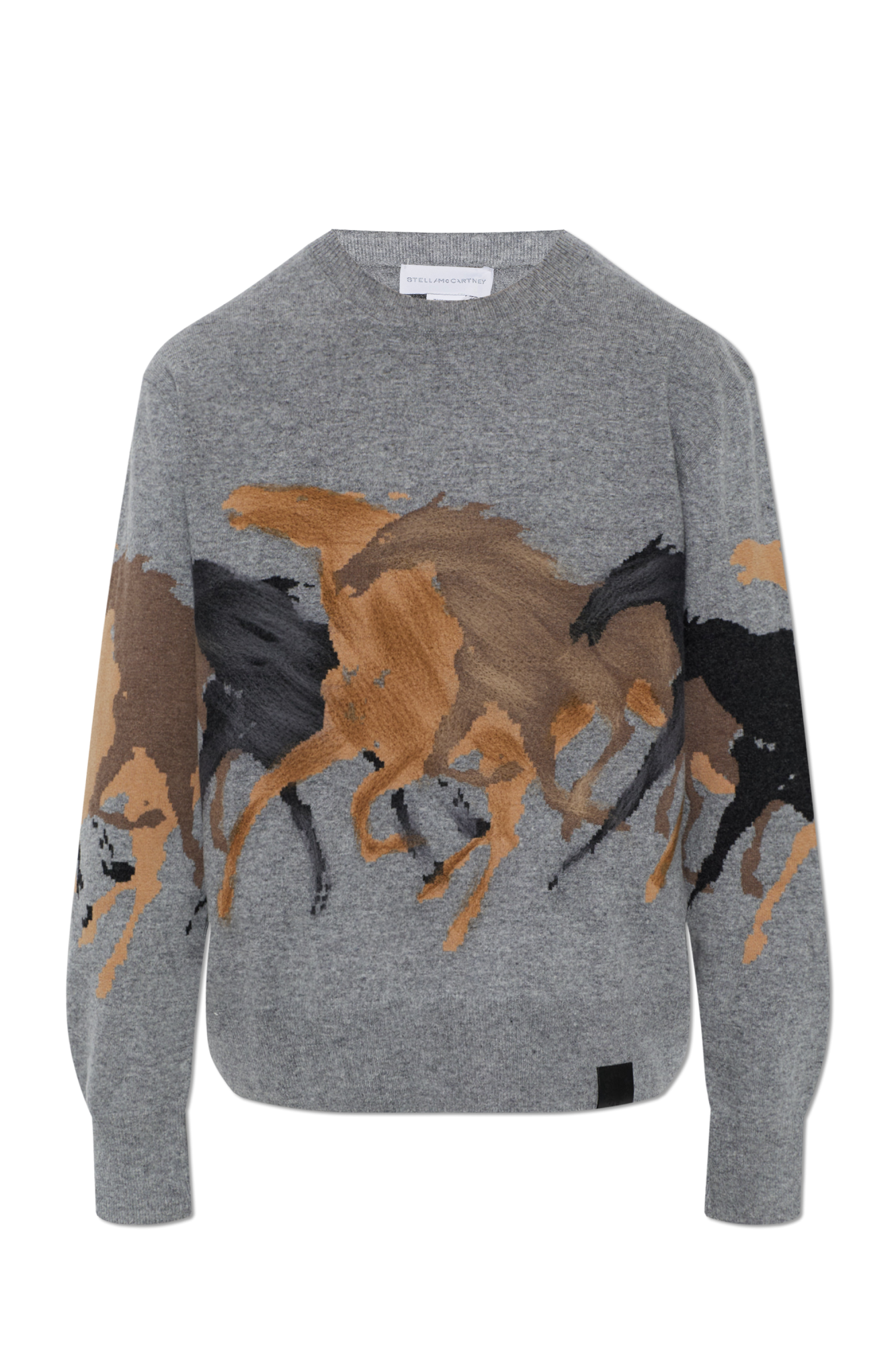 Stella McCartney Wełniany Sweter Z Dekoracyjnym Wzorem, Kobiety, Szary