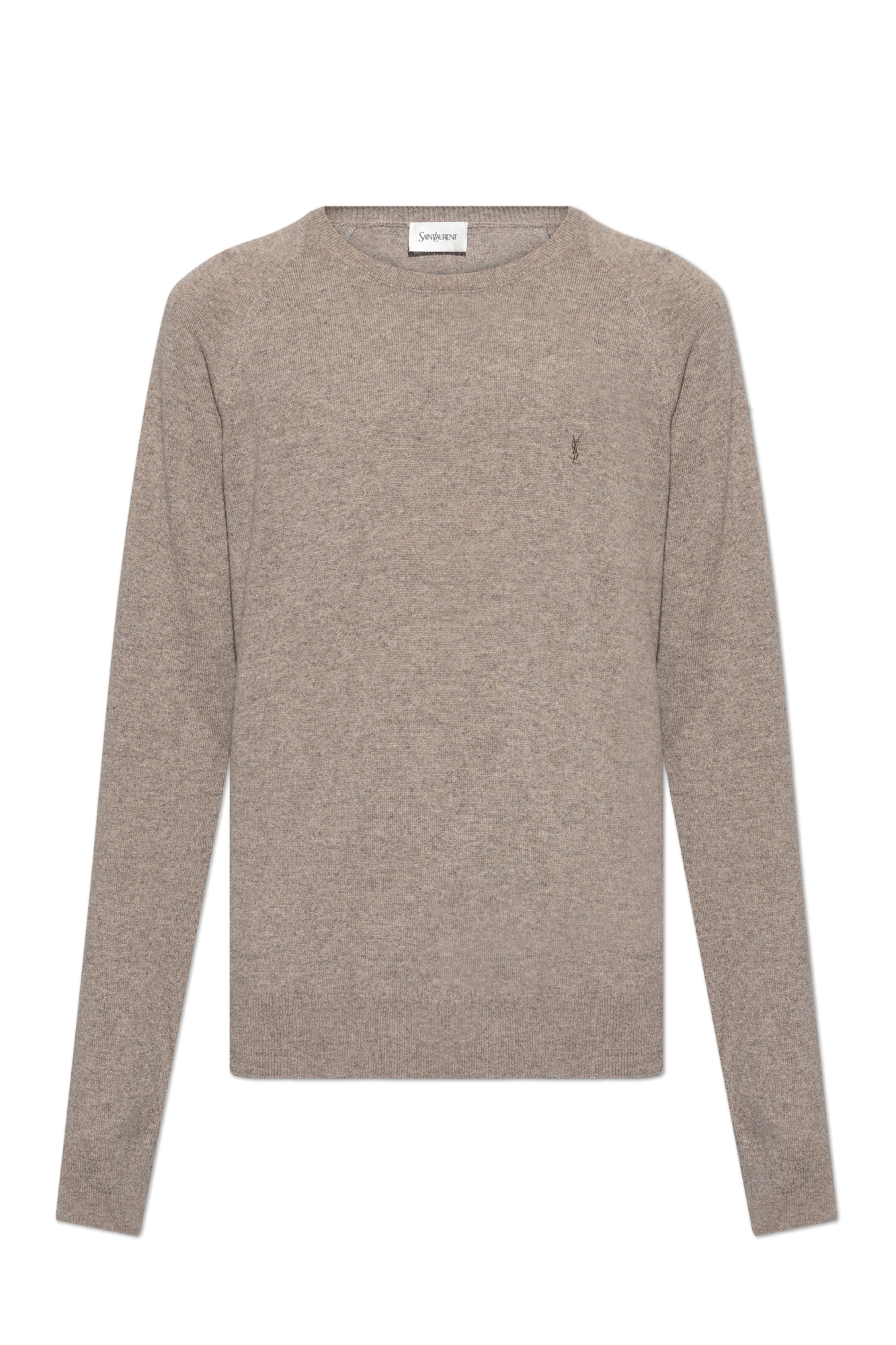 Saint Laurent Kaszmirowy Sweter, Mężczyźni, Beżowy