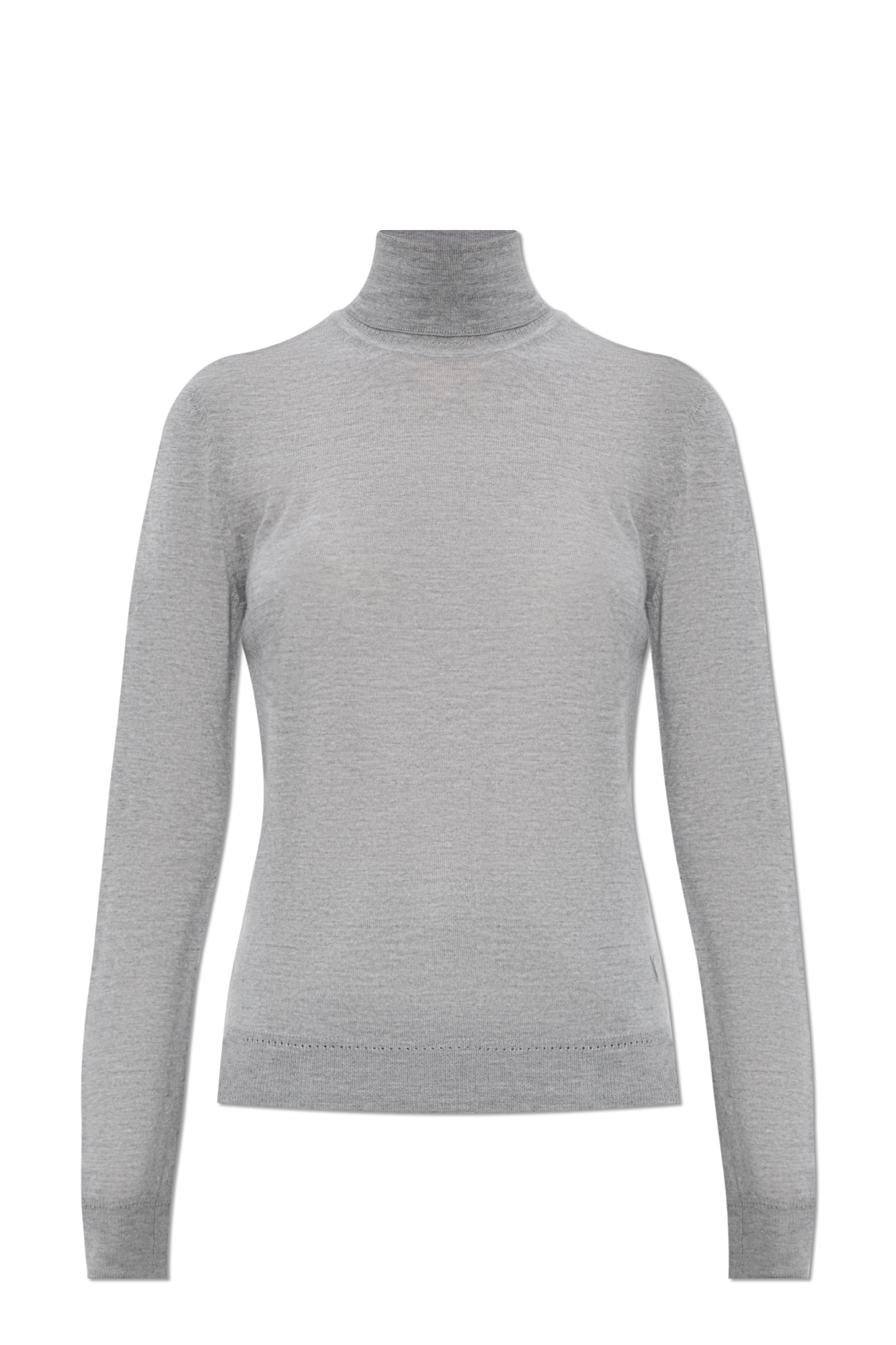Saint Laurent Wełniany Golf Z Wyszytym Logo, Kobiety, Szary