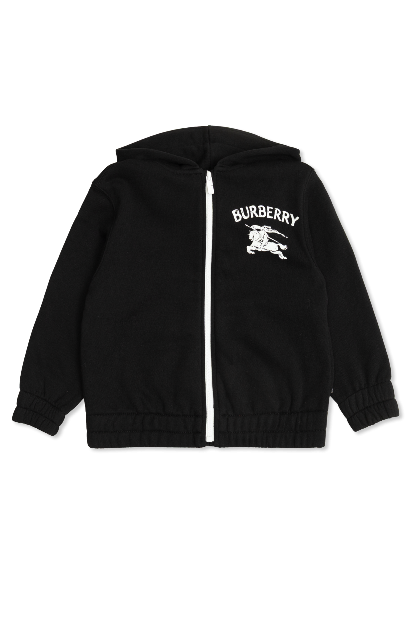 Burberry Kids Bawełniana Bluza Z Kapturem, Unisex, Czarny