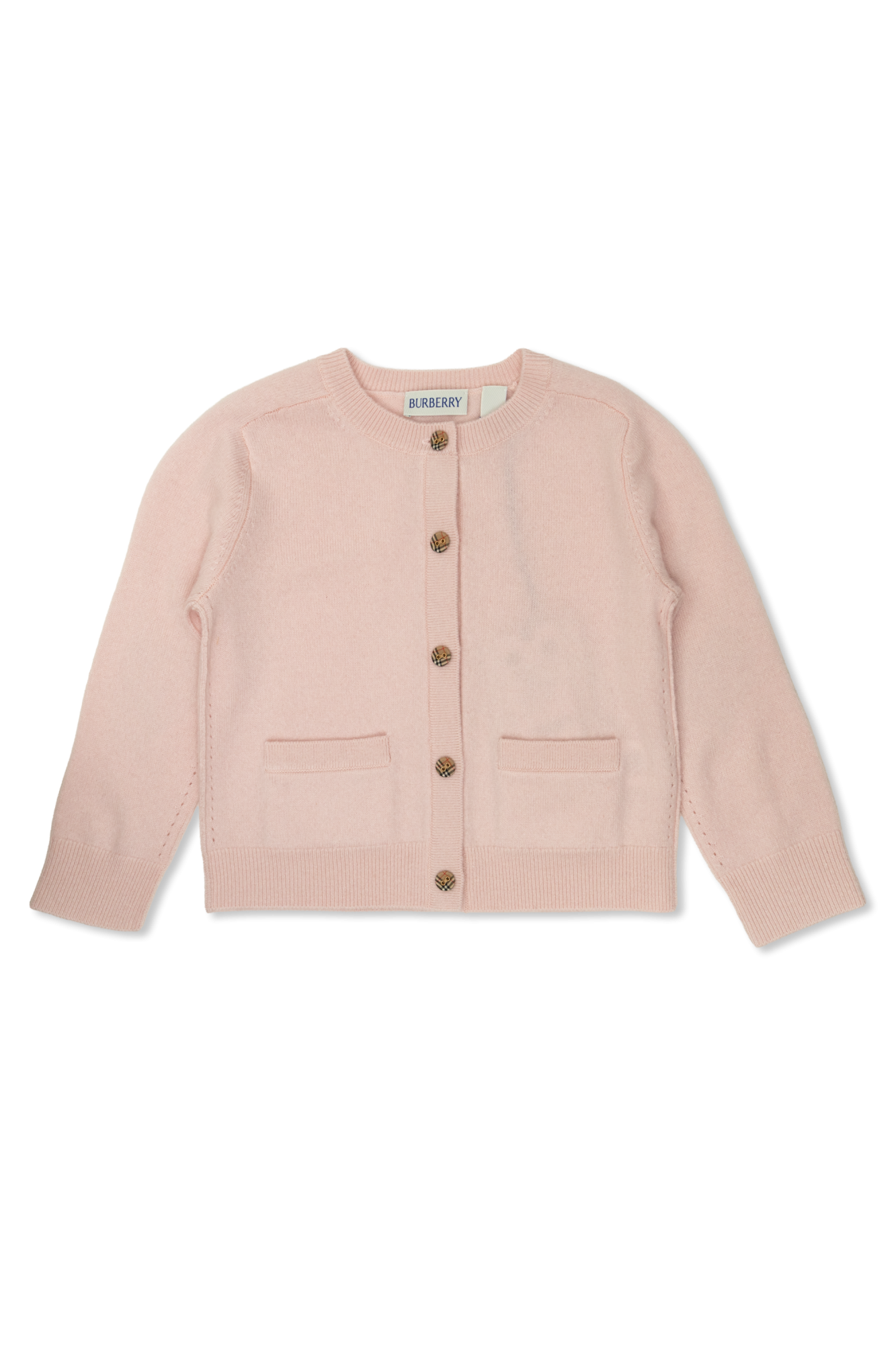 Burberry Kids Kardigan Z Kieszeniami, Unisex, Różowy