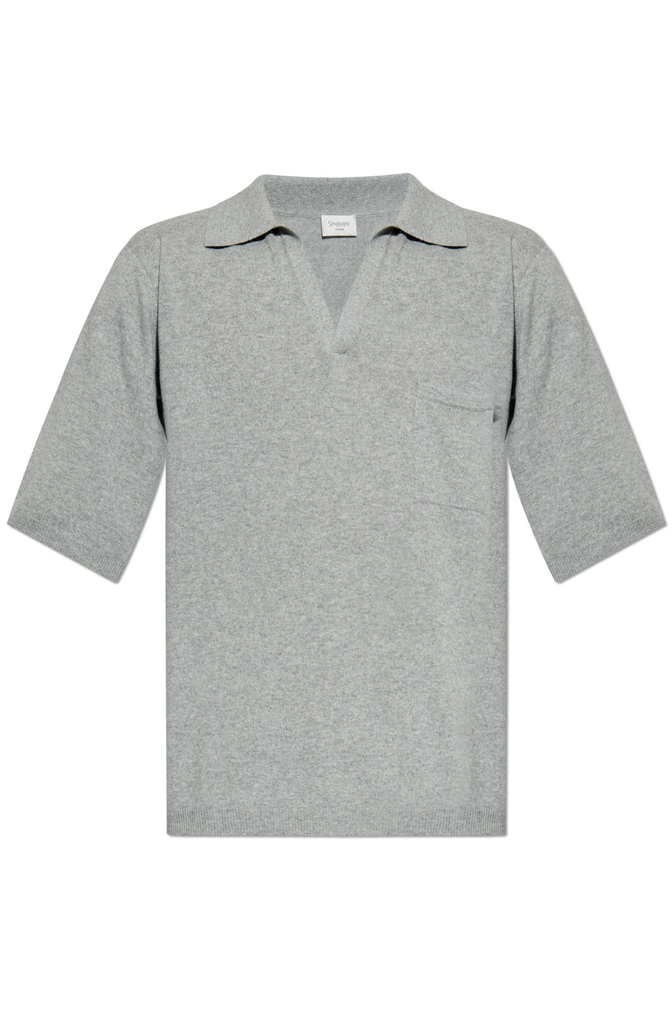 Saint Laurent Wełniane Polo Z Kieszenią, Mężczyźni, Szary