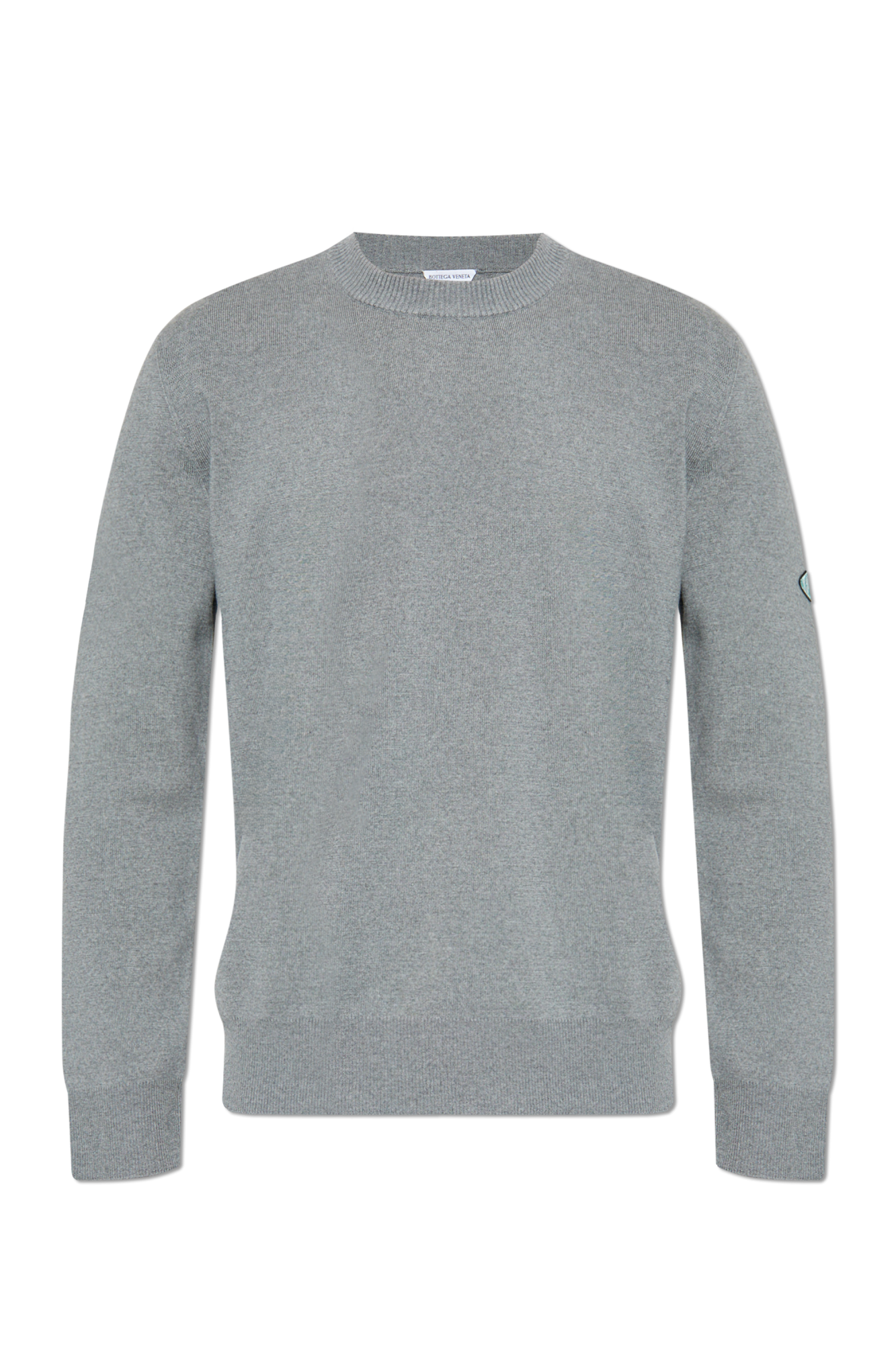Bottega Veneta Sweter Z Naszywką Na Rękawie, Mężczyźni, Szary