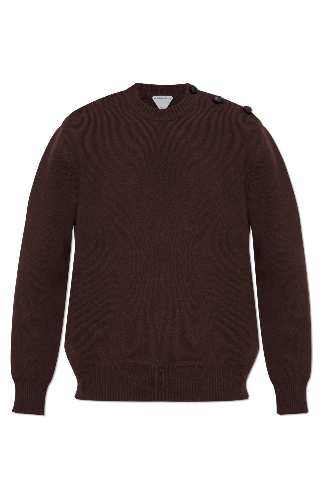Bottega Veneta Sweter Z Guzikami Na Ramieniu, Mężczyźni, Brązowy