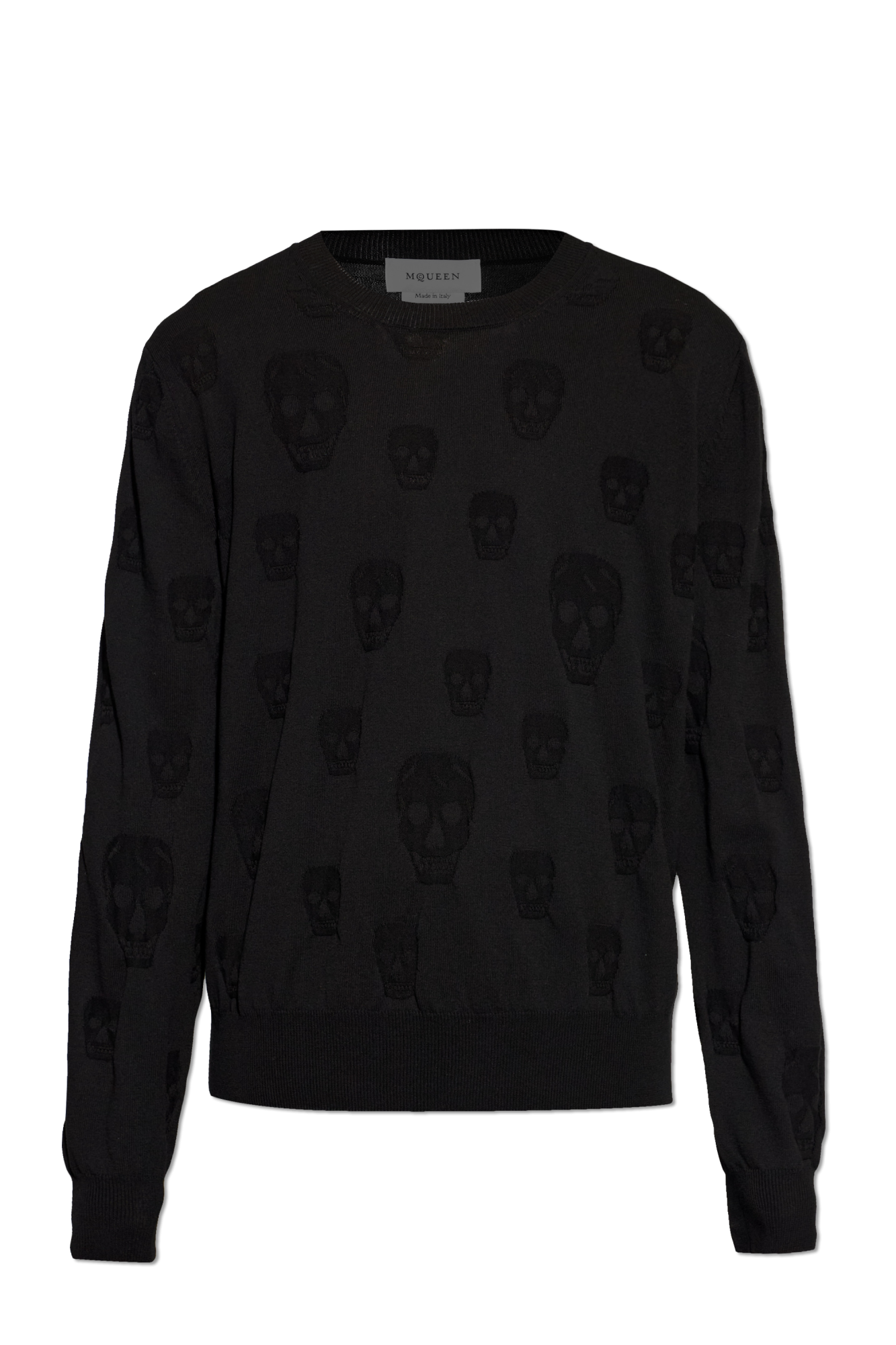 Alexander McQueen Sweter Z Charakterystycznym Motywem Czaszki, Mężczyźni, Czarny