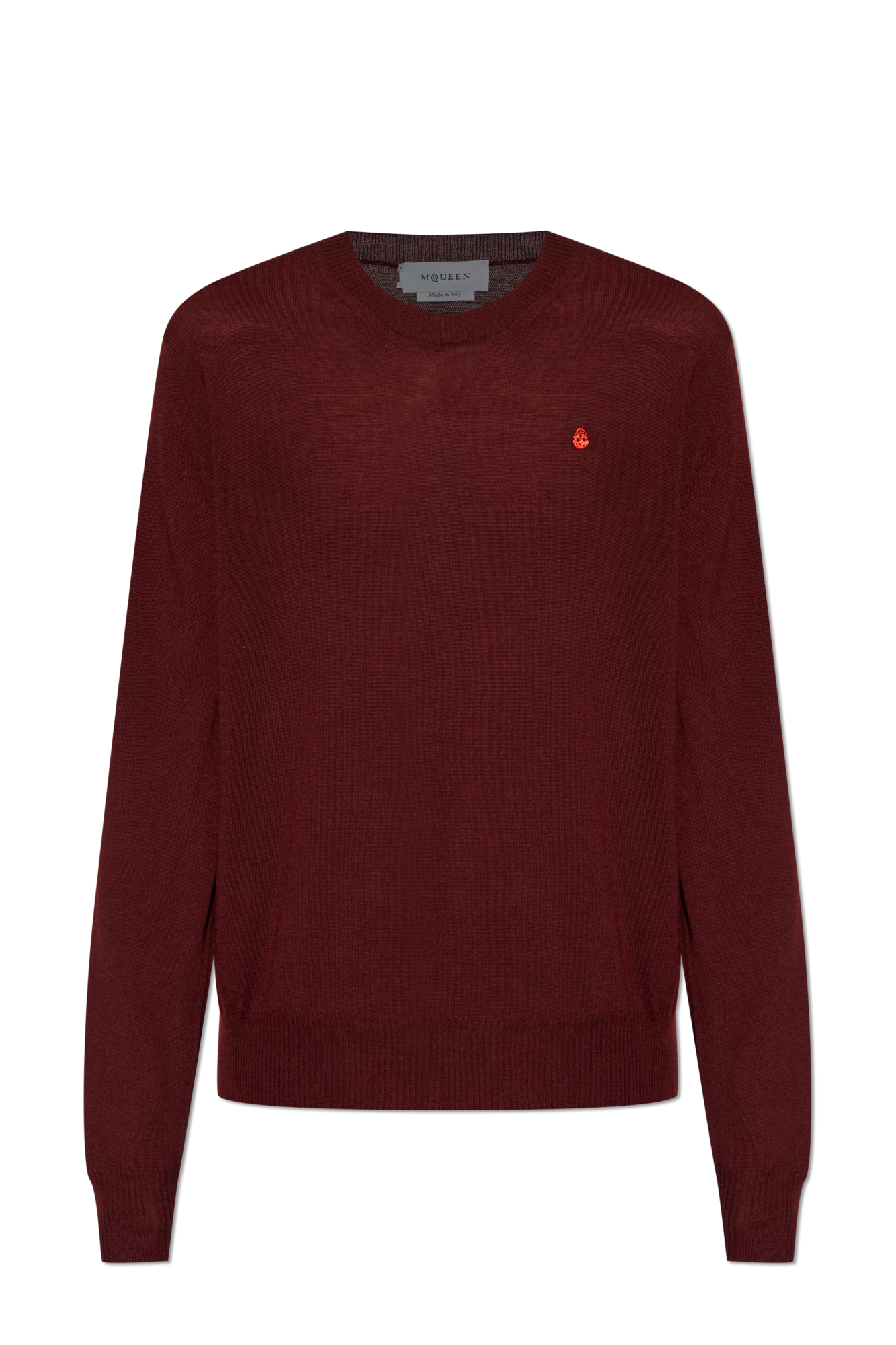 Alexander McQueen Wełniany Sweter Z Logo, Mężczyźni, Bordo