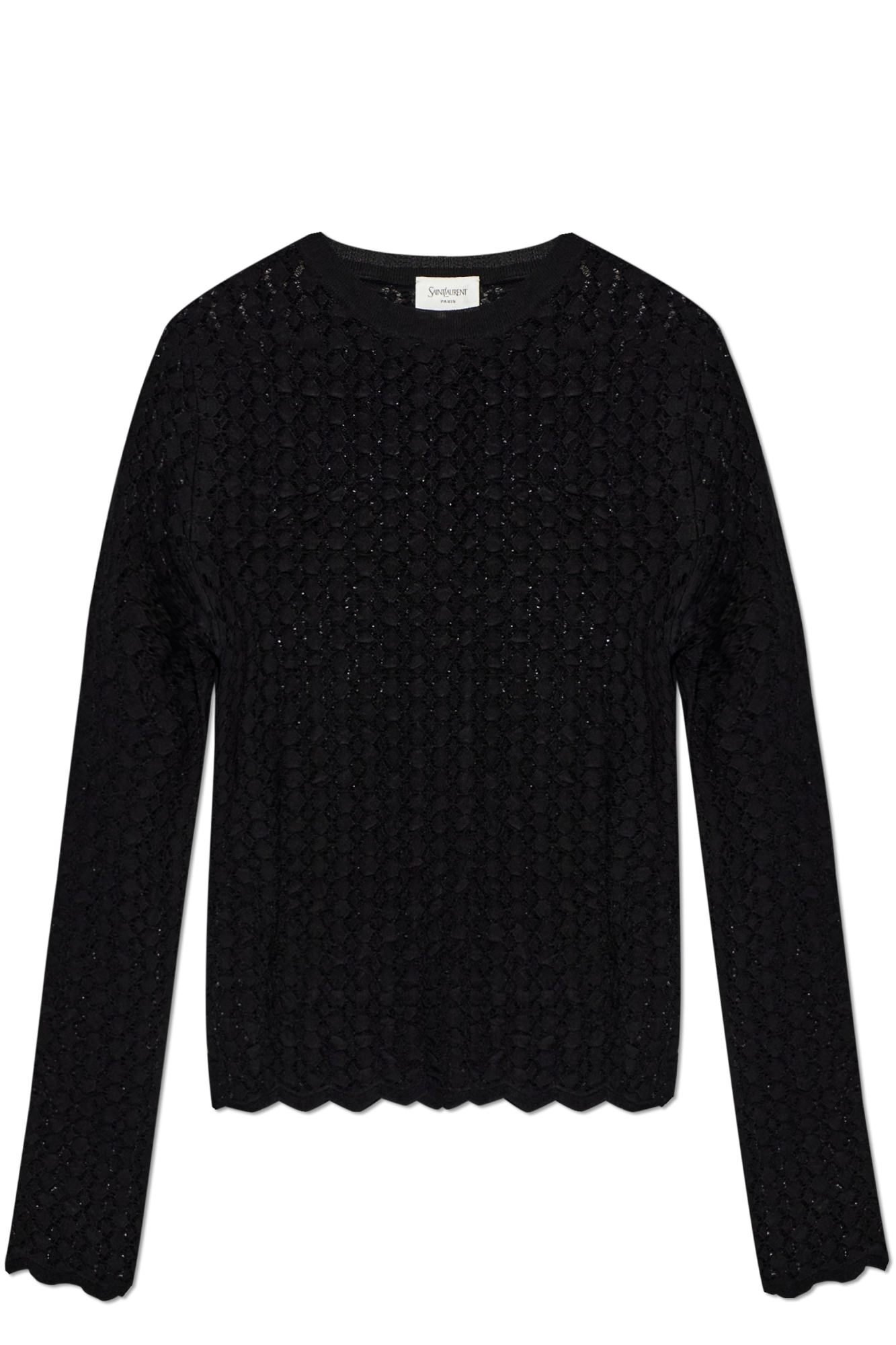 Saint Laurent Transparentny Top, Kobiety, Czarny