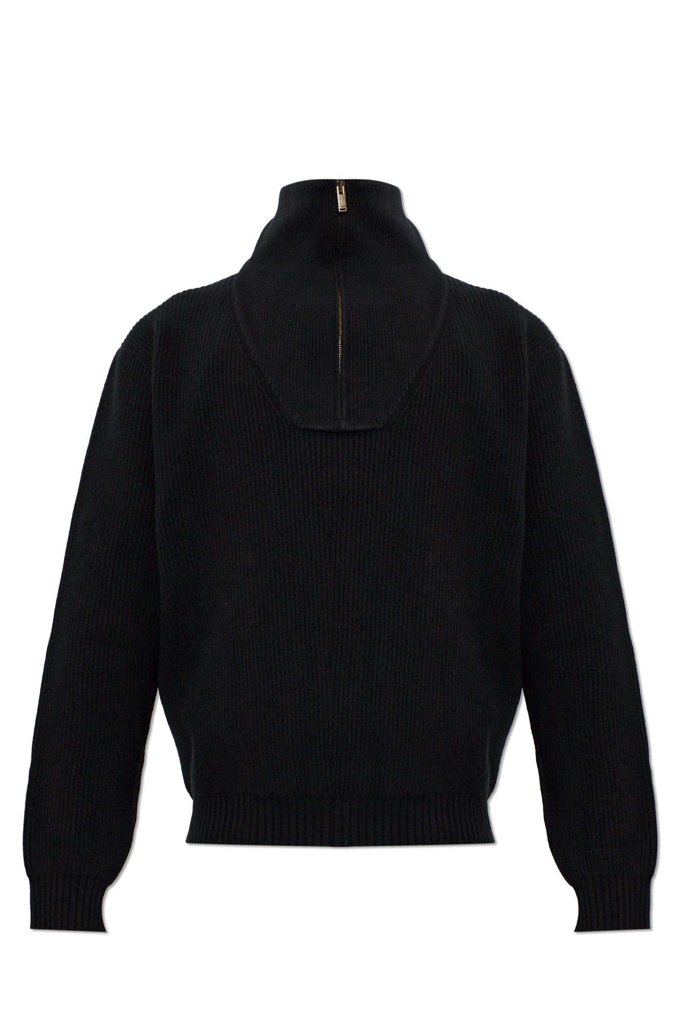 Saint Laurent Wełniany Sweter Ze Stójką, Mężczyźni, Czarny